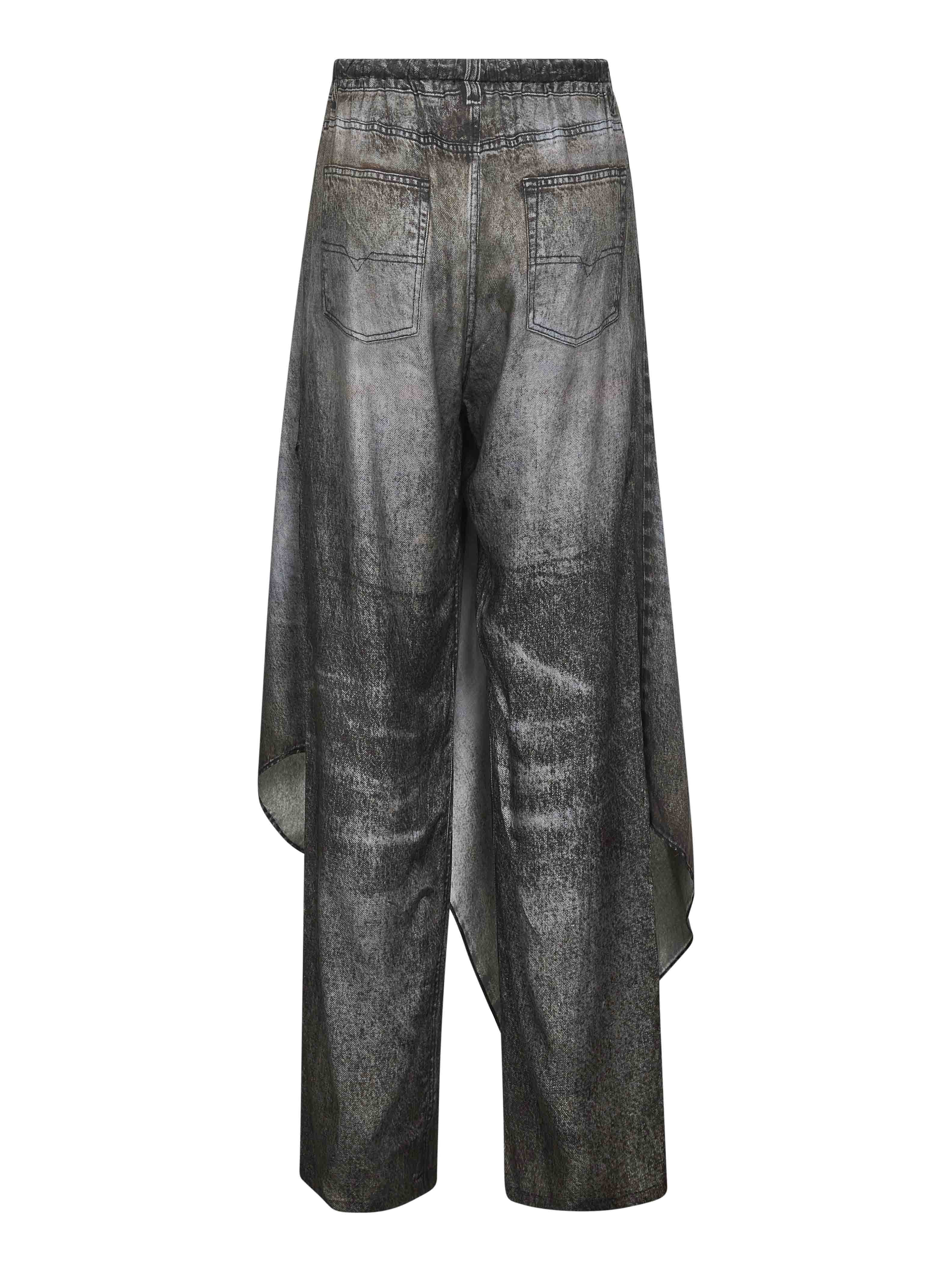 Diesel Women Grey P-Aloma Wrap Trousers - 2