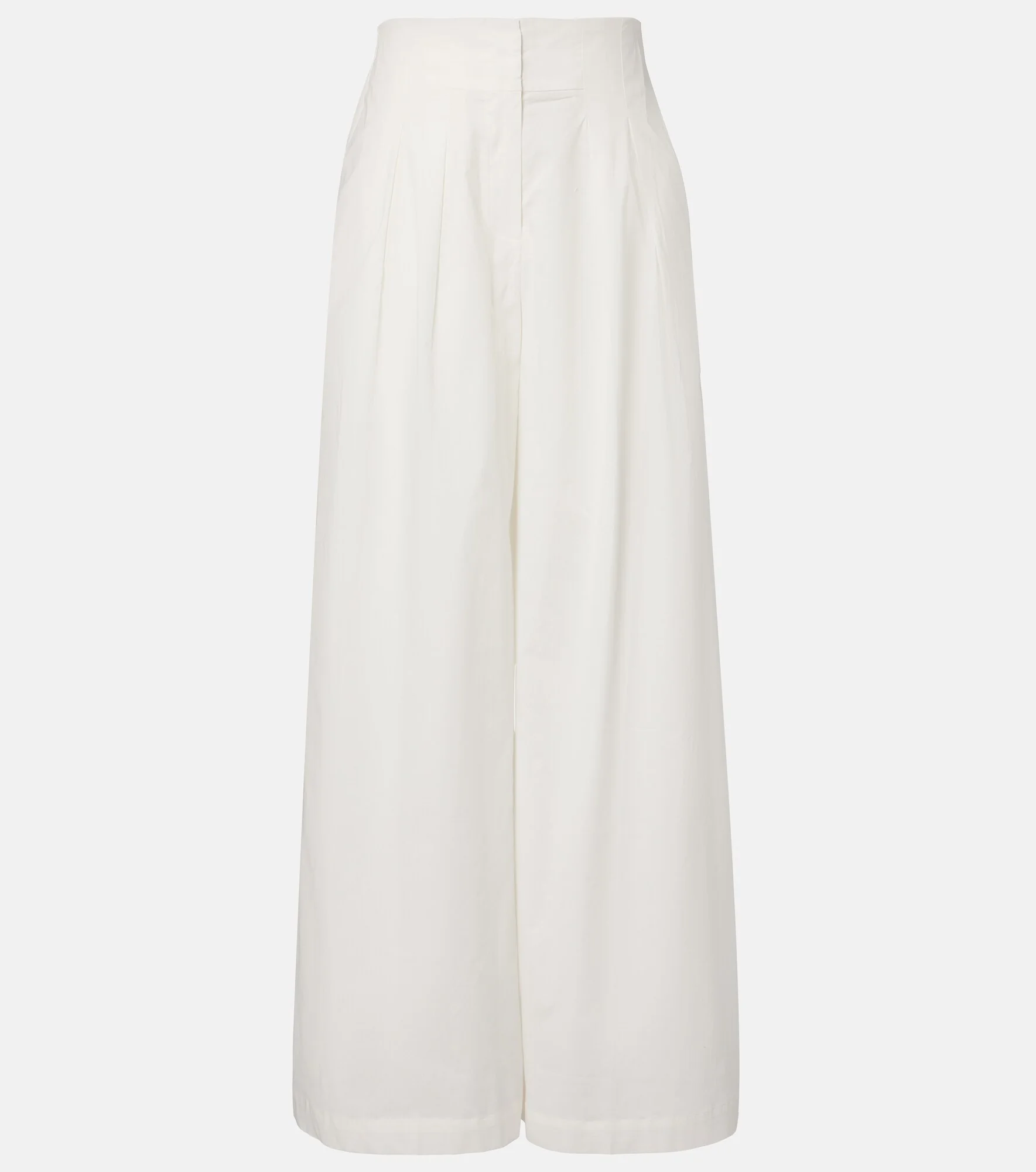 Cotton-blend wide-leg pants - 1