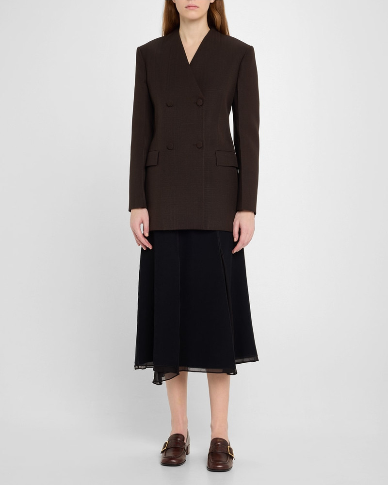 Perforated Leather Buckle Heeled Loafers 4