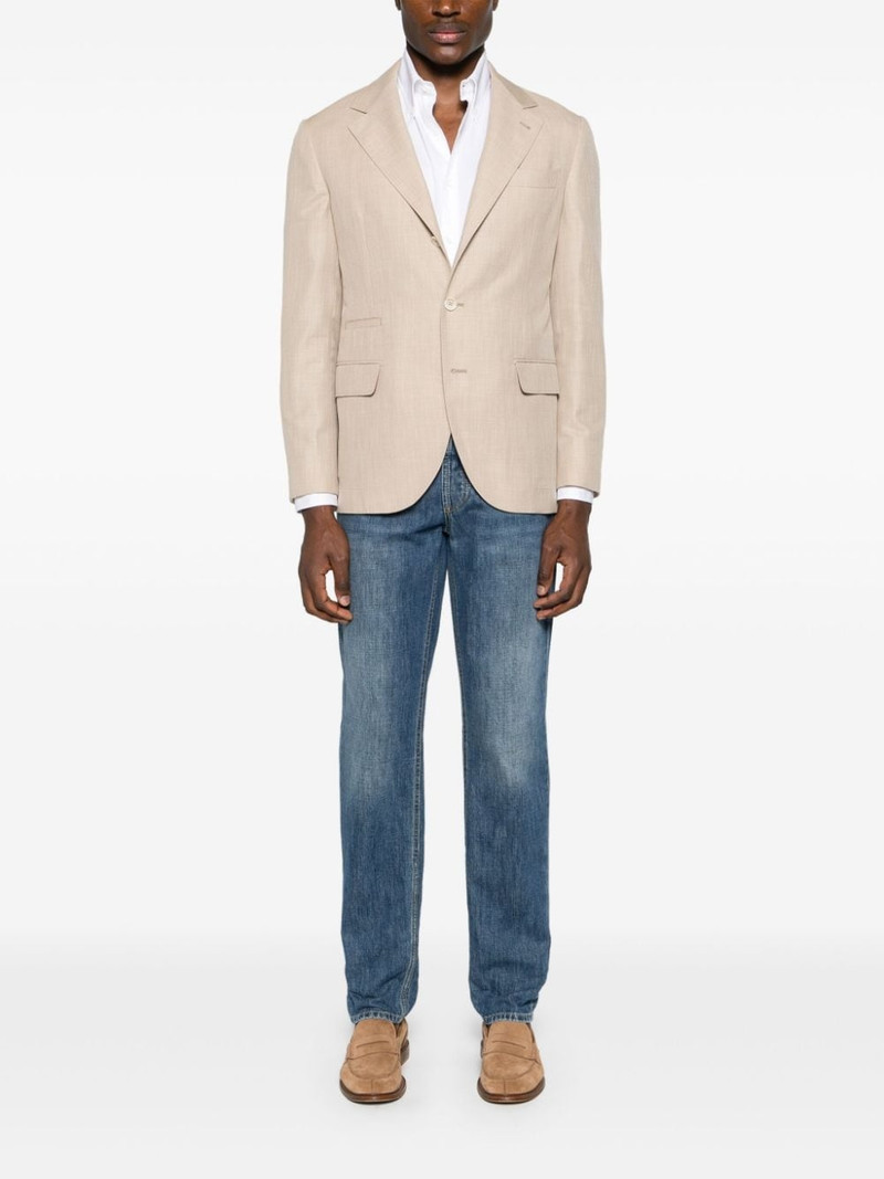 Brunello Cucinelli mÃ©lange-effect single-breasted blazer outlook