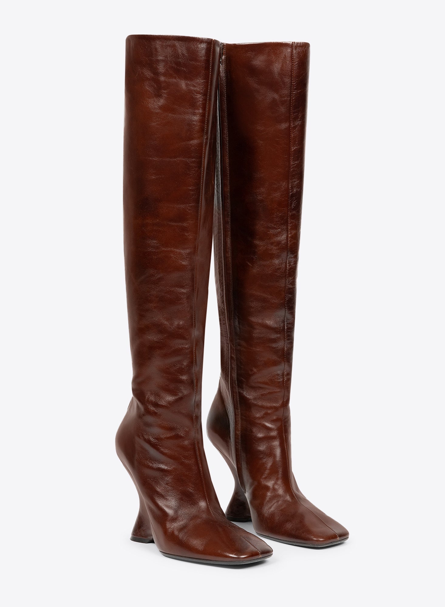 LEATHER WEDGE BOOTS - 3