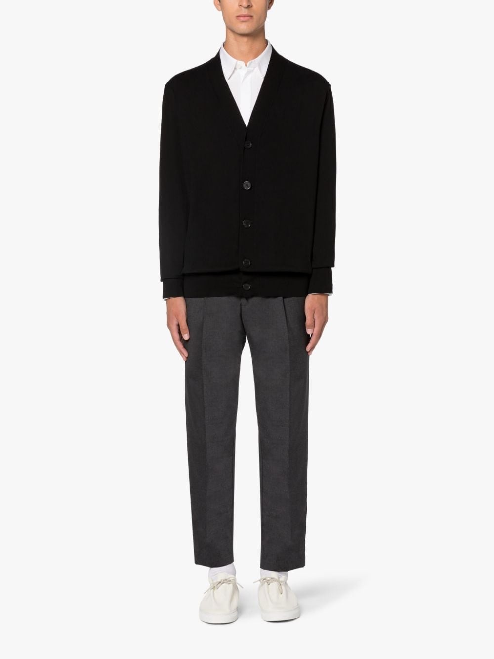 BLACK COTTON CARDIGAN - 2