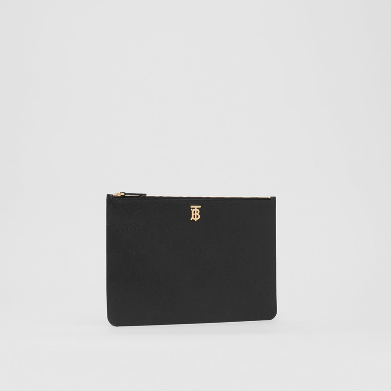 Monogram Motif Grainy Leather Pouch 6