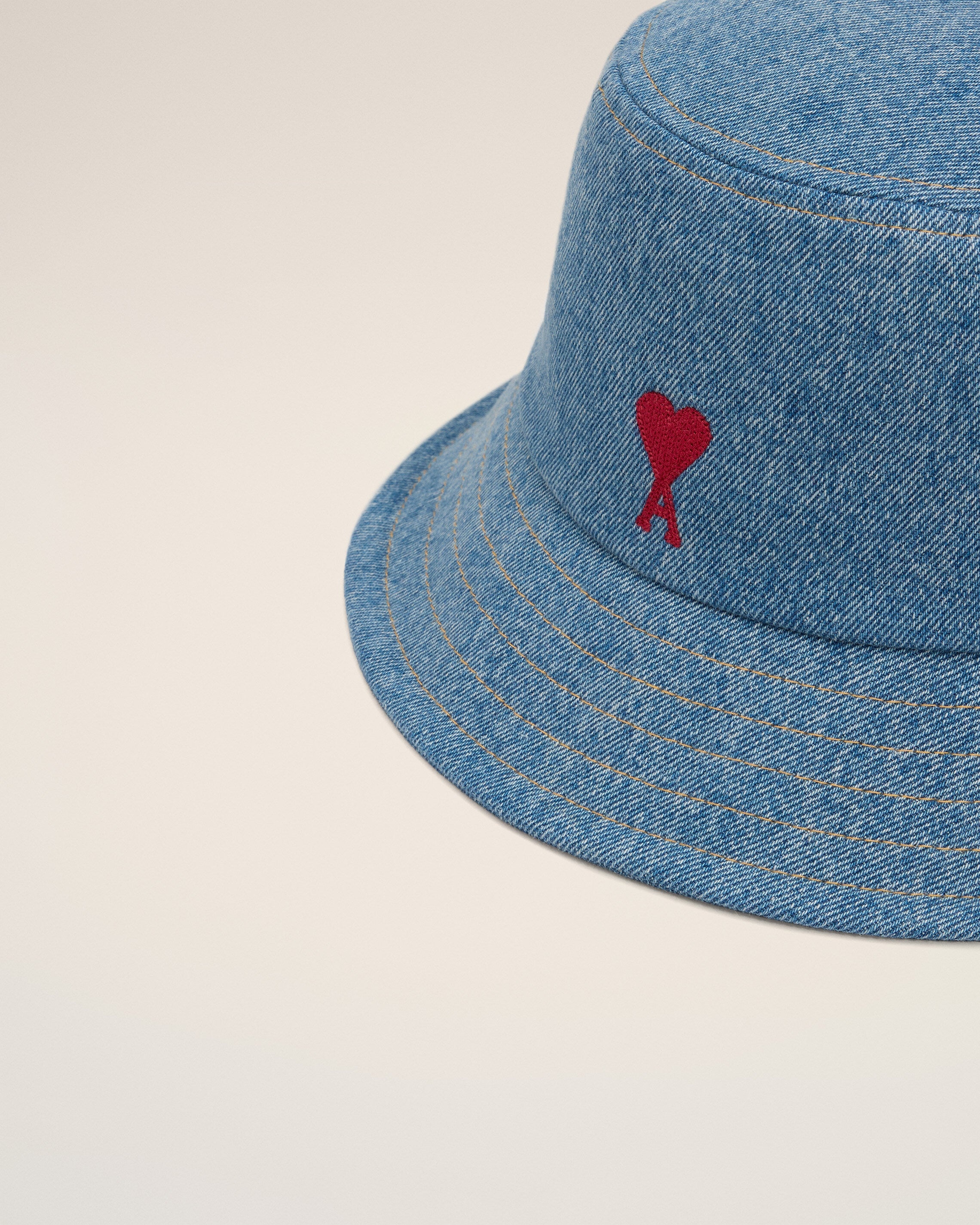 BLUE COTTON AMI DE COEUR EMBROIDERY BUCKET HAT - 3