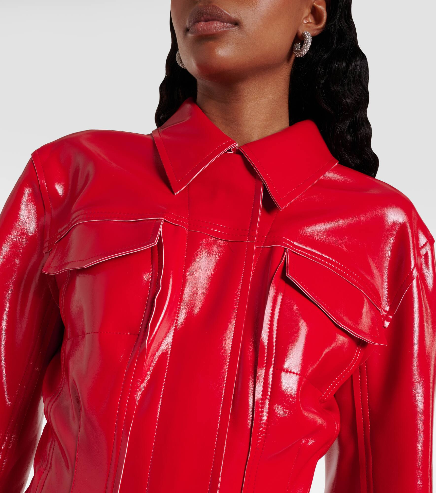 Faux leather jacket - 4
