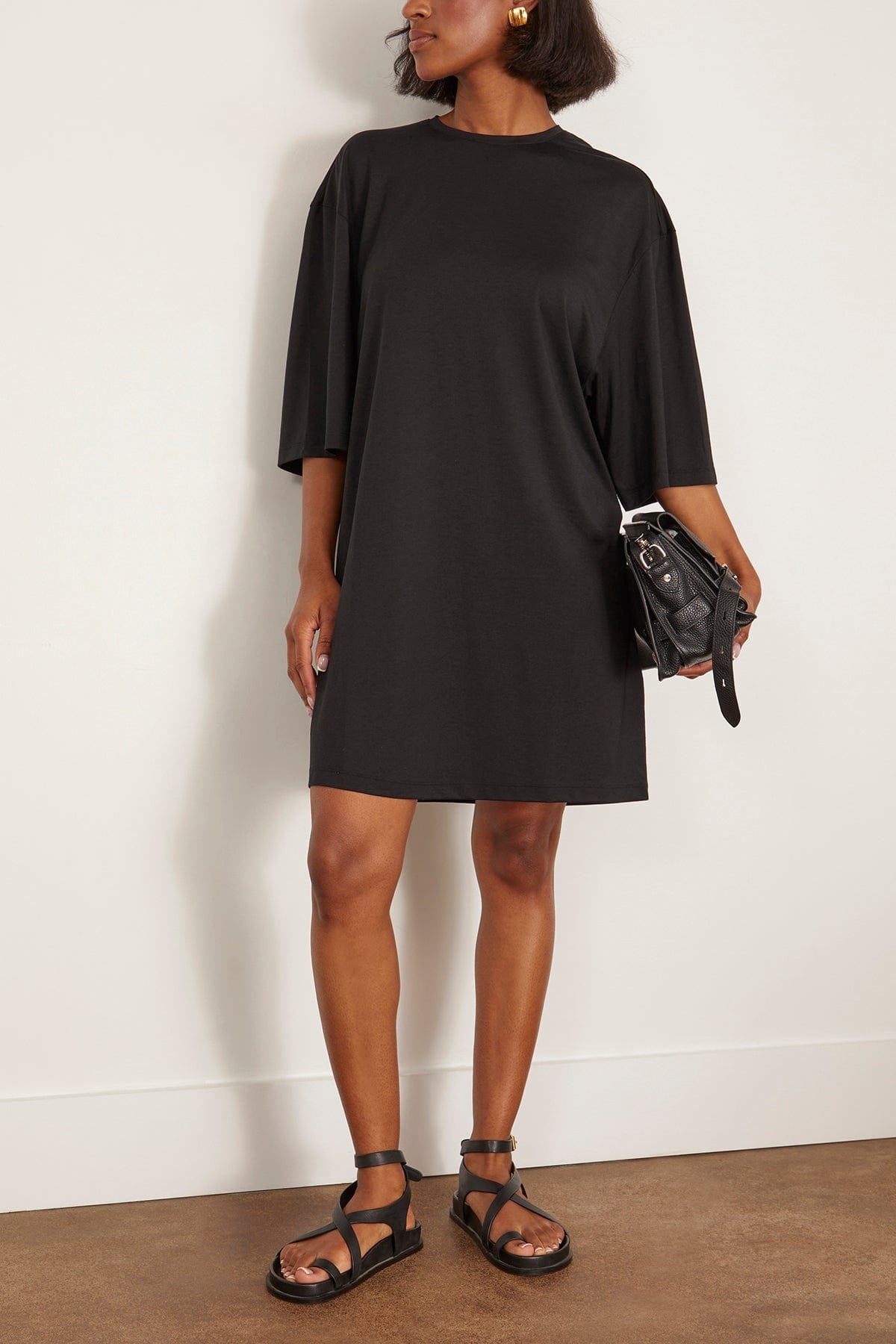 Relaxed Tee Dress in Black - 2