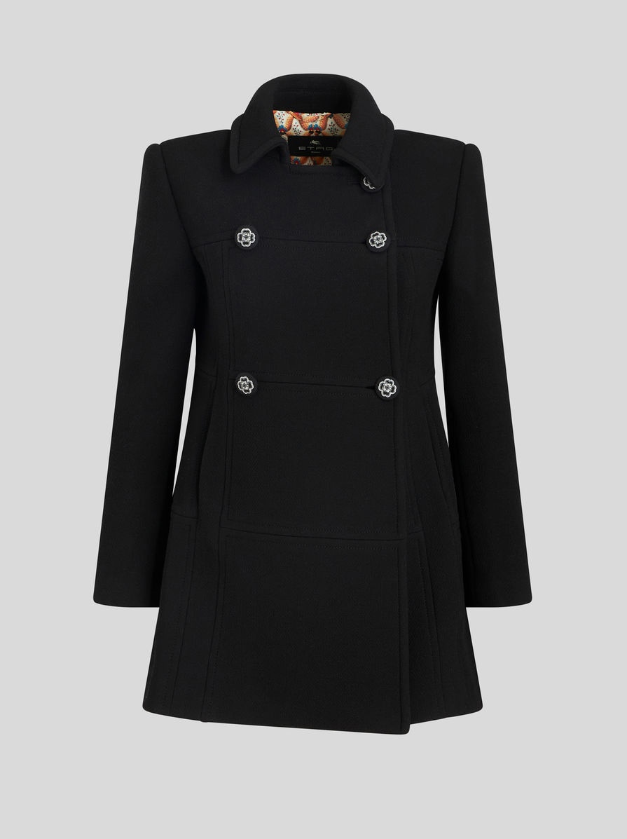 PEACOAT WITH FLORAL BUTTONS - 1