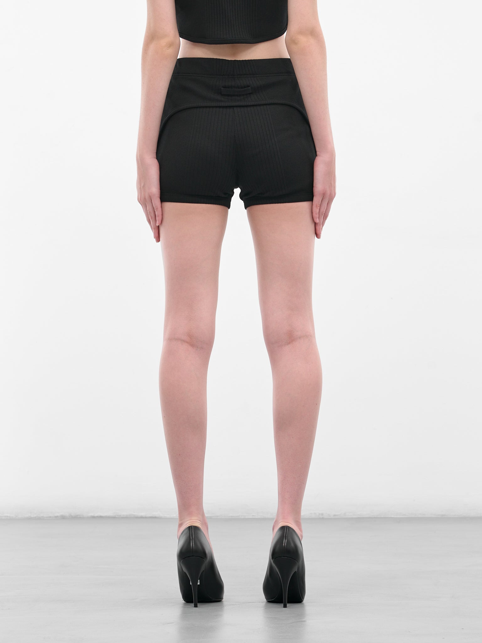 The Black Garter Mini Shorts - 3