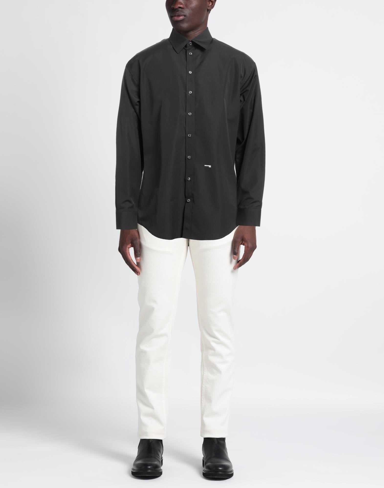 Beige Men's Solid Color Shirt - 2