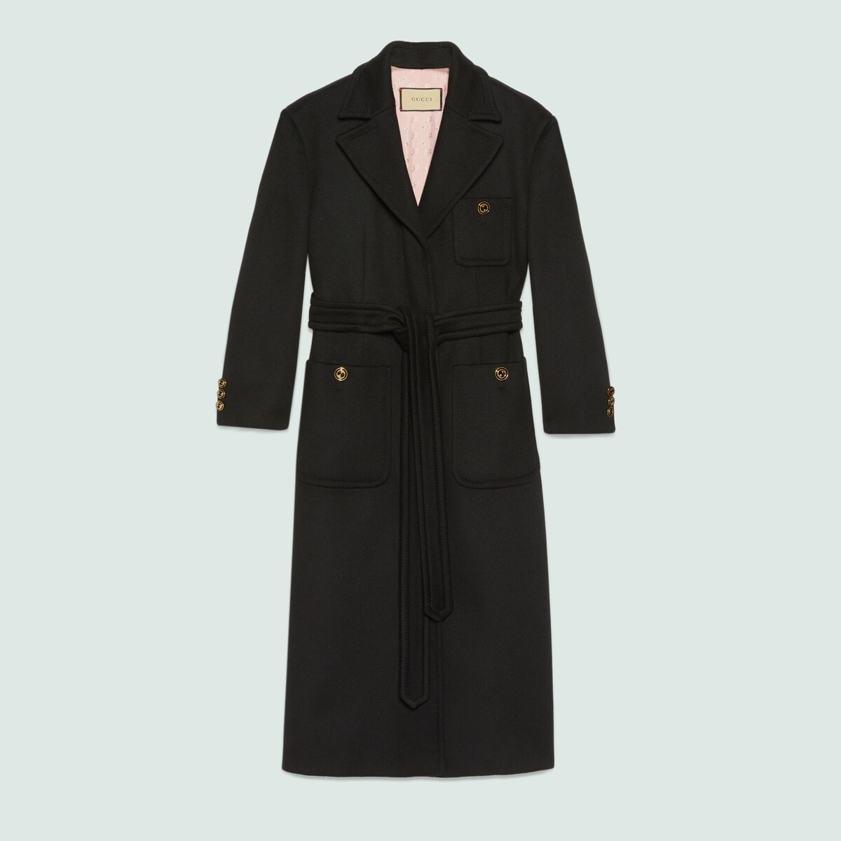 Wool coat with belt - 1