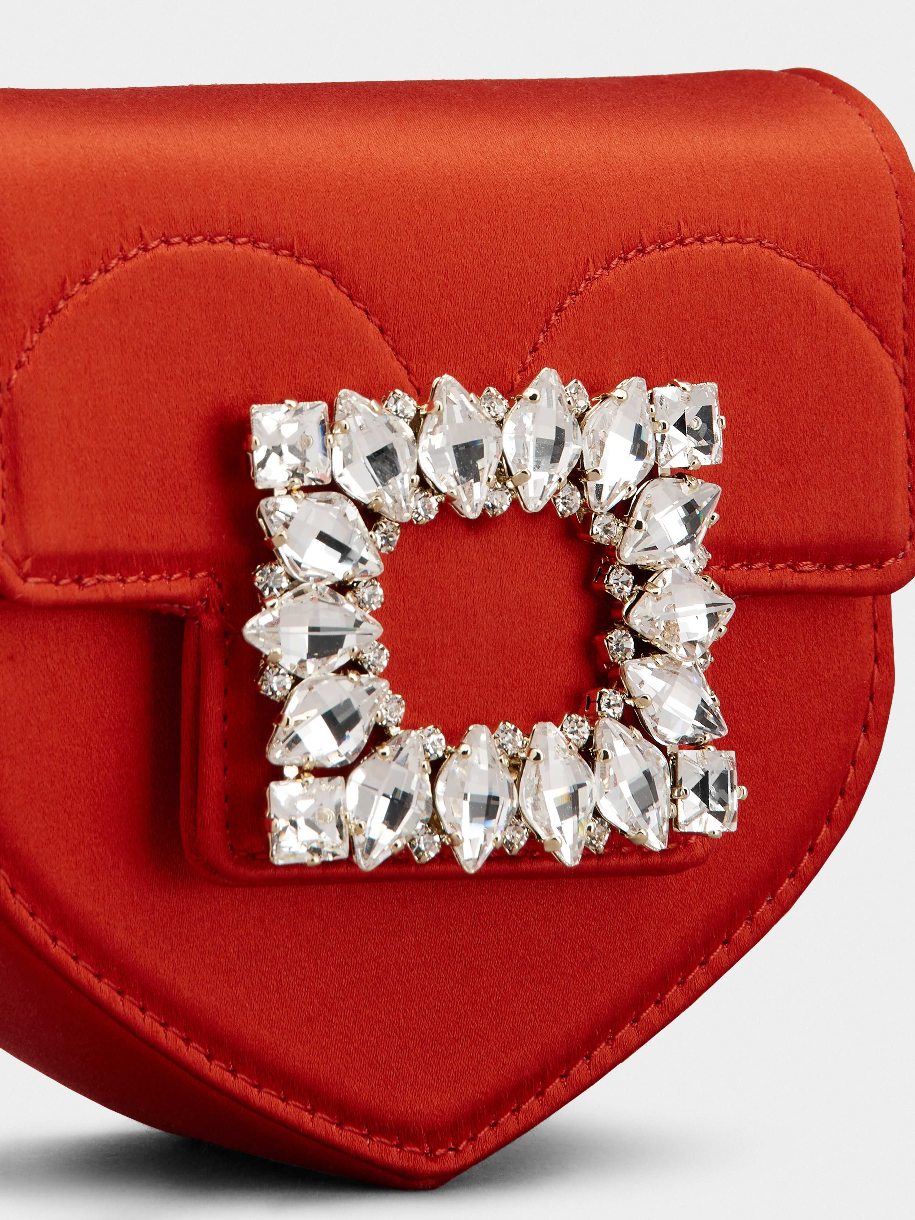 Clutch Love Strass Buckle Micro Clutch Bag in Satin - 6