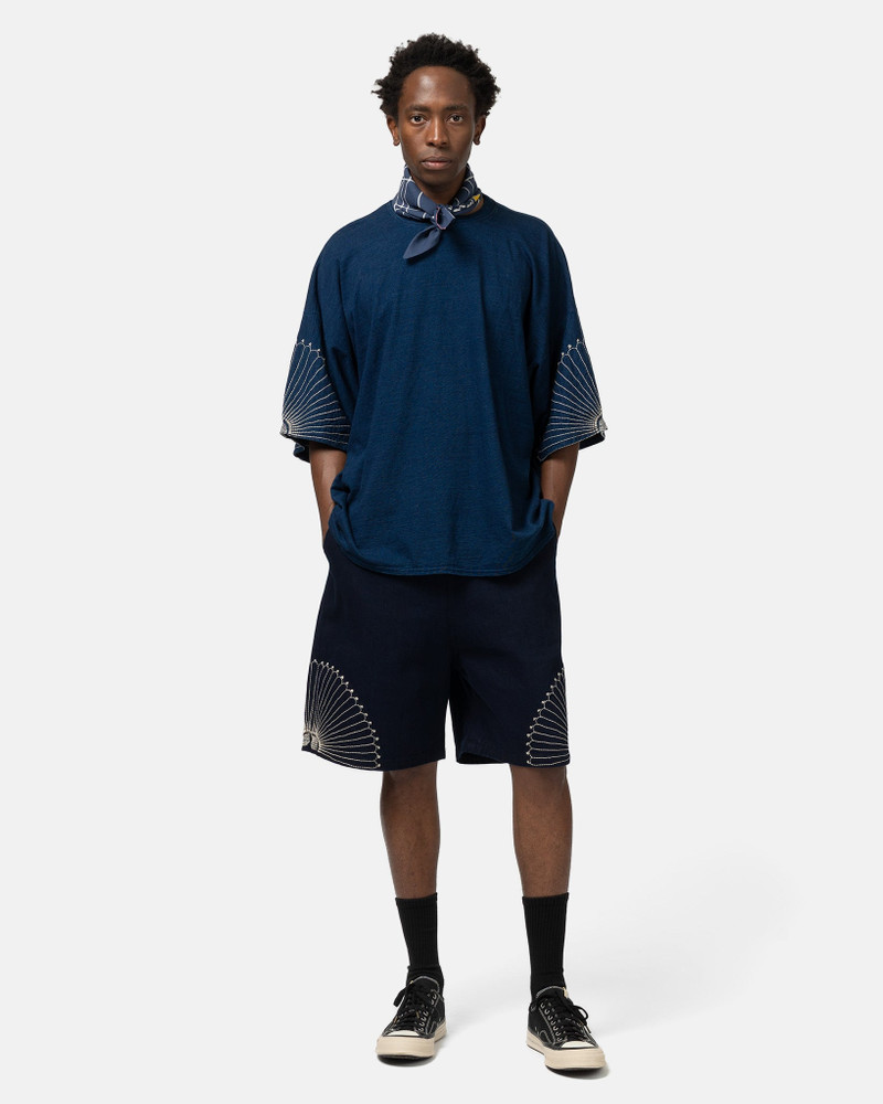 Kapital 10oz IDGxIDG Denim EASY Short Pants (FUROSHIKI Embroidry) Indigo outlook