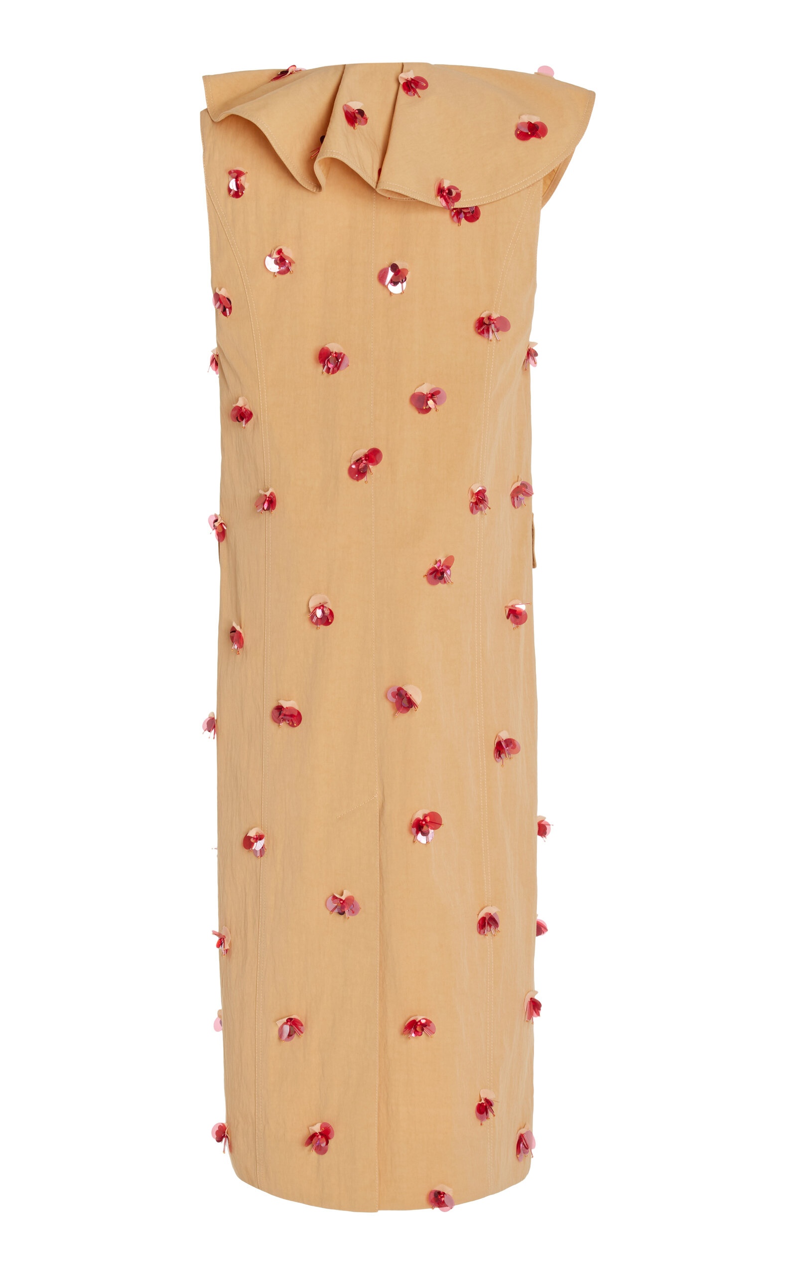 Harper Embellished Cotton-Blend Sleeveless Coat khaki - 3