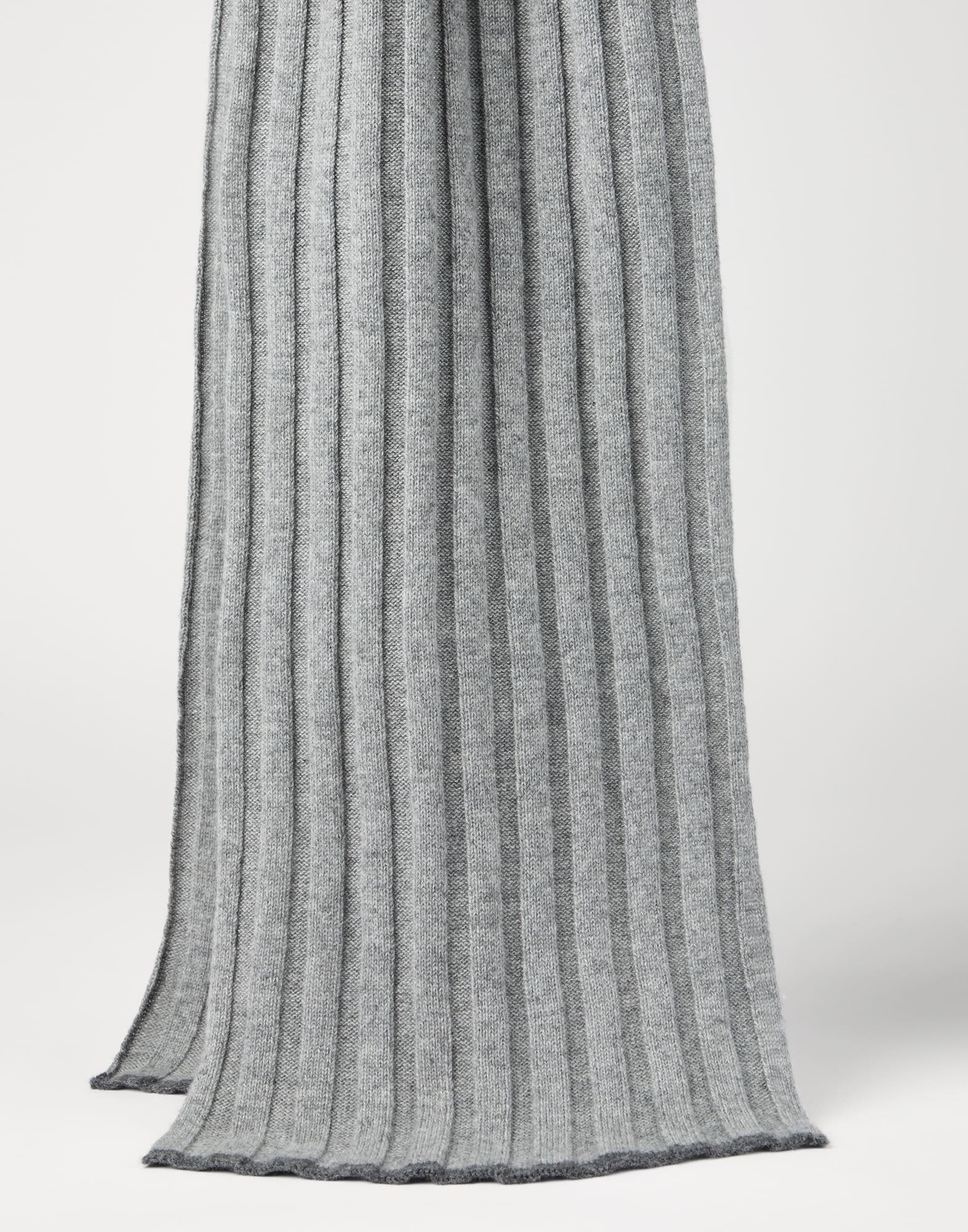 Cashmere rib knit scarf - 1