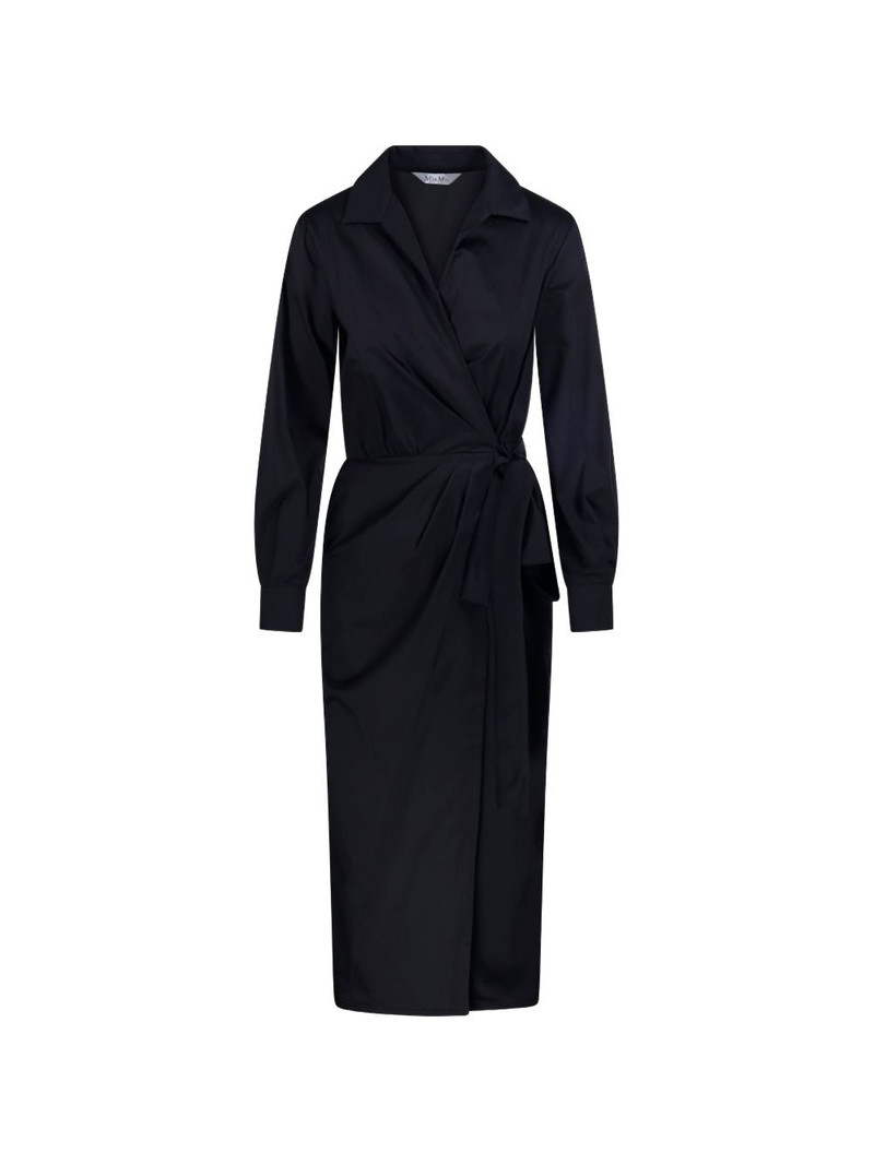 wrap-style long-sleeve midi dress 1