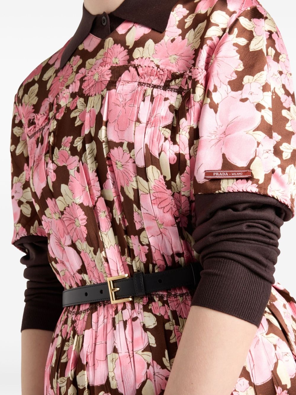 embroidered satin dress - 5