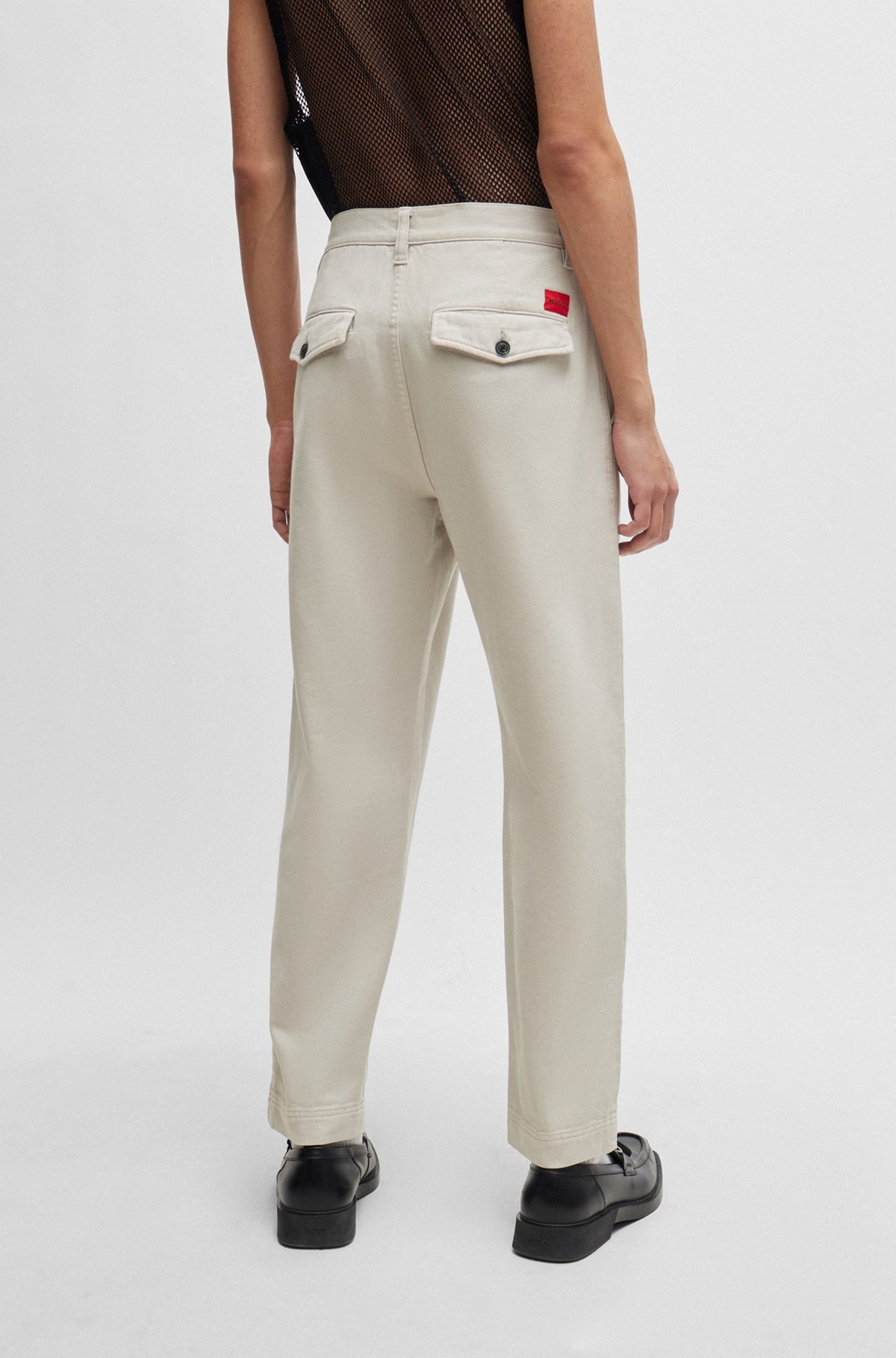 TAPERED-FIT CHINOS IN COTTON GABARDINE - 4
