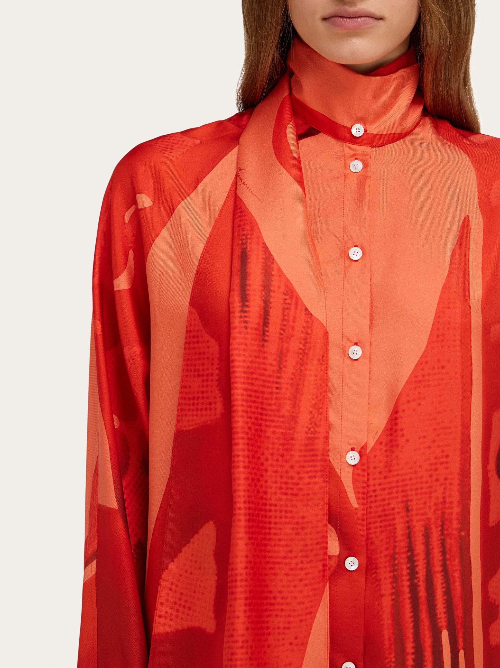 Silk shirt with sash detail - 7