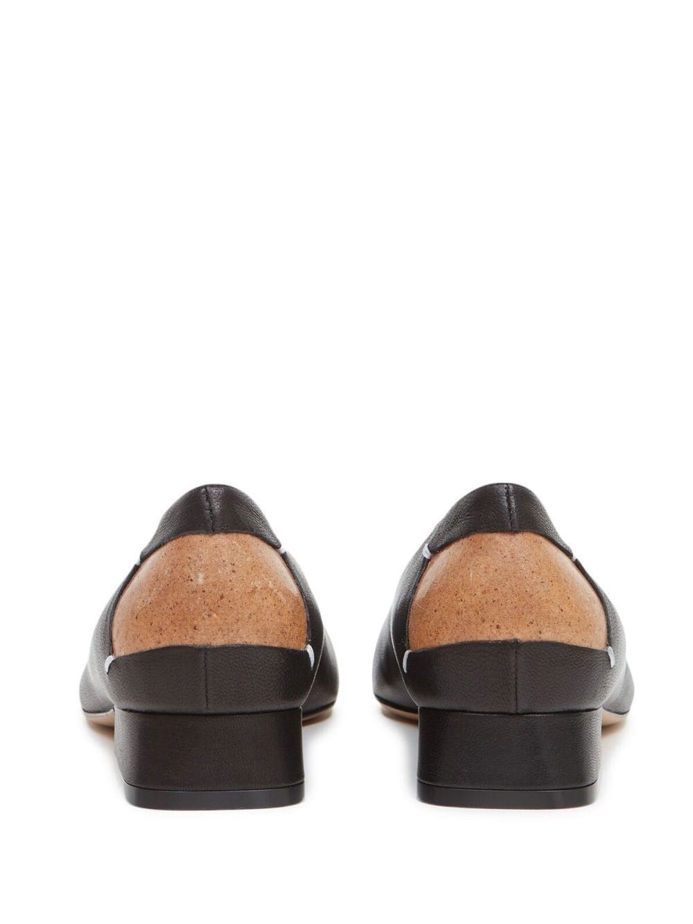square-toe leather ballerina shoes - 3