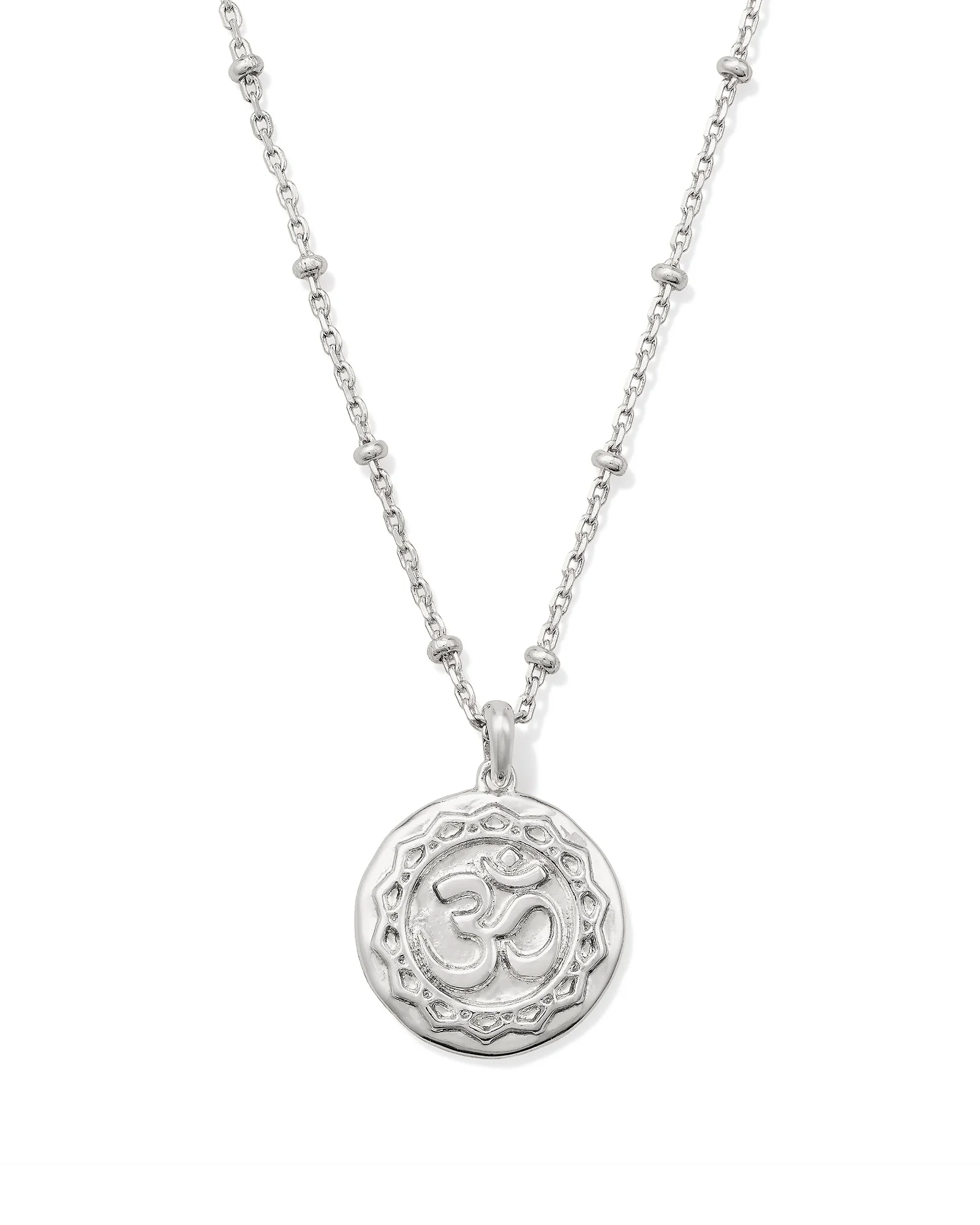 Om Coin Silver Short Pendant Necklace - 1