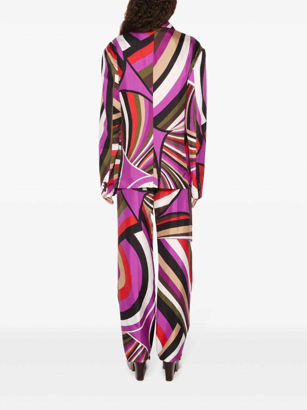abstract-print silk trousers - 4