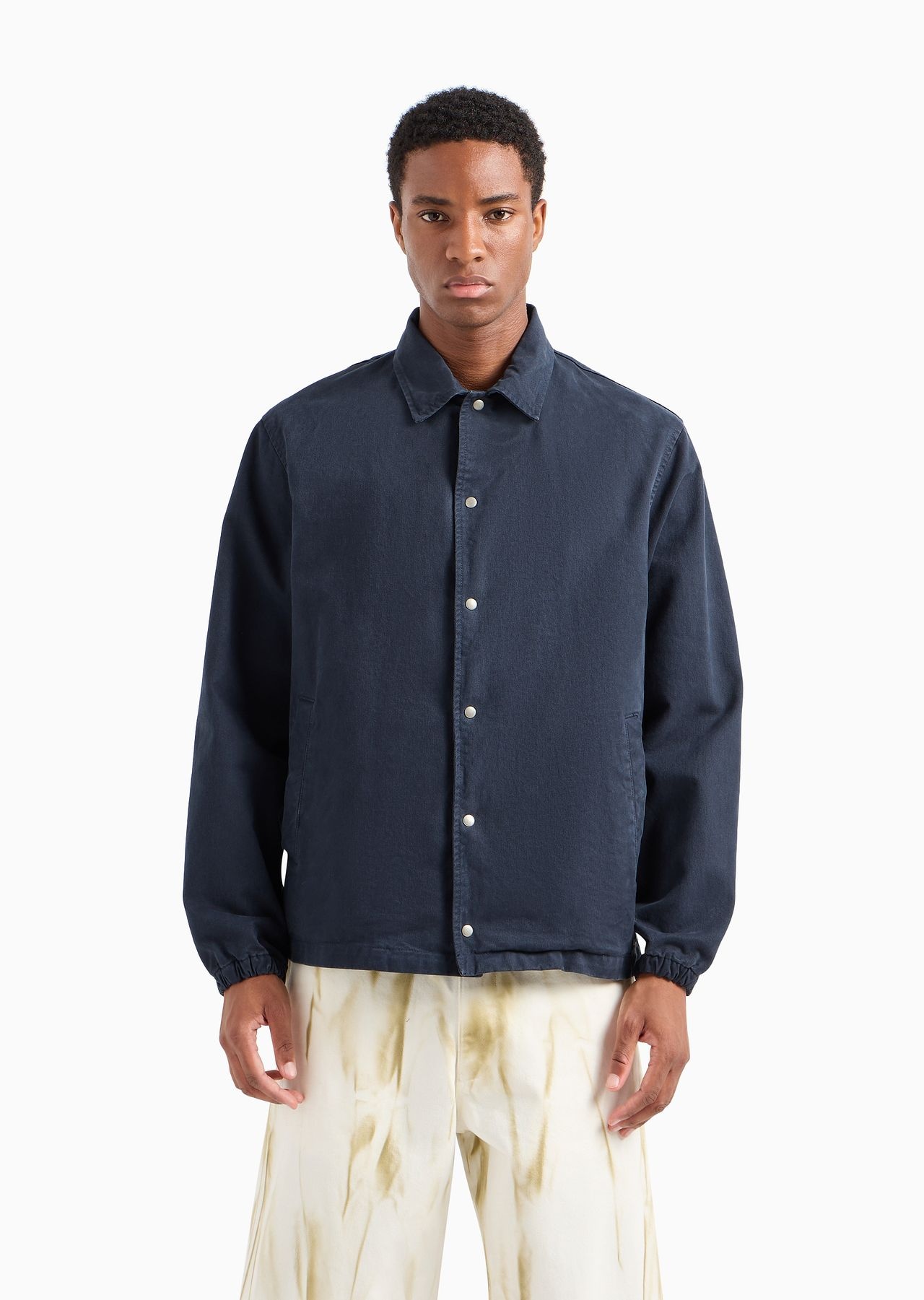 Emporio Armani Sustainability Values Capsule Collection garment-dyed organic bull blouson - 2
