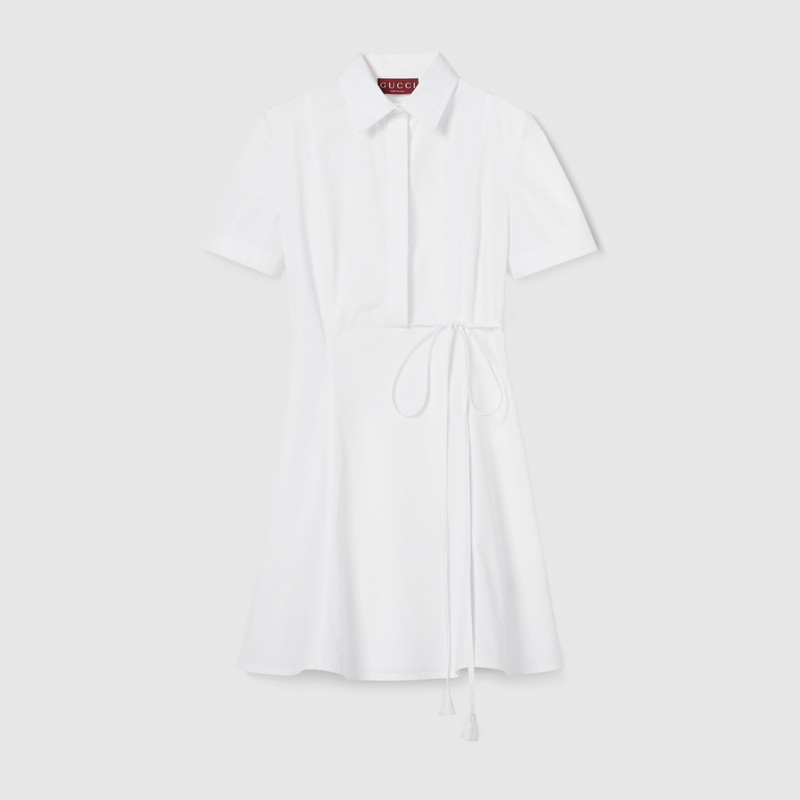 Embossed heavy cotton poplin dress - 1