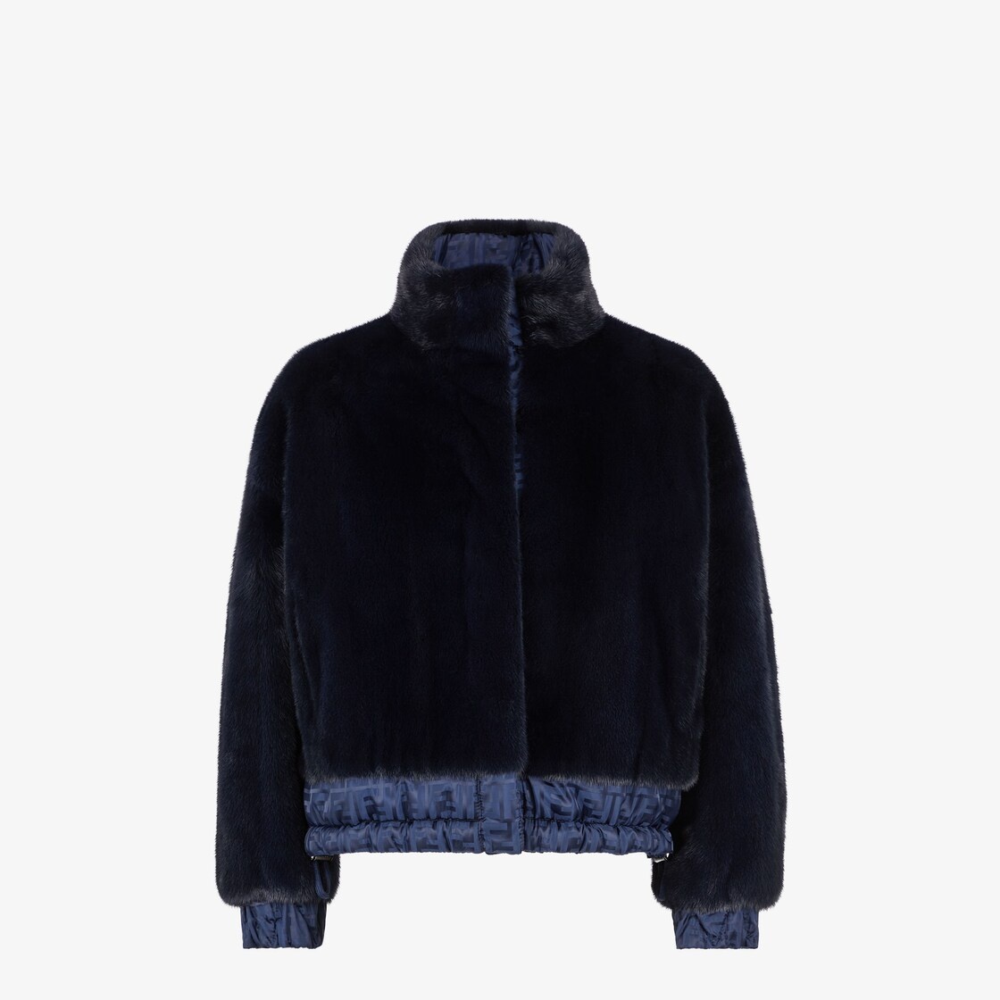 Blue mink and nylon jacket - 1
