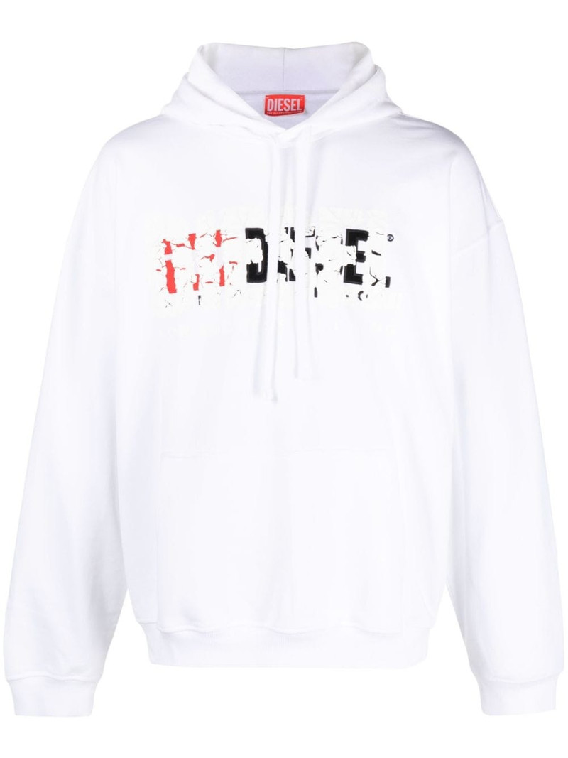 logo-print cotton hoodie 1