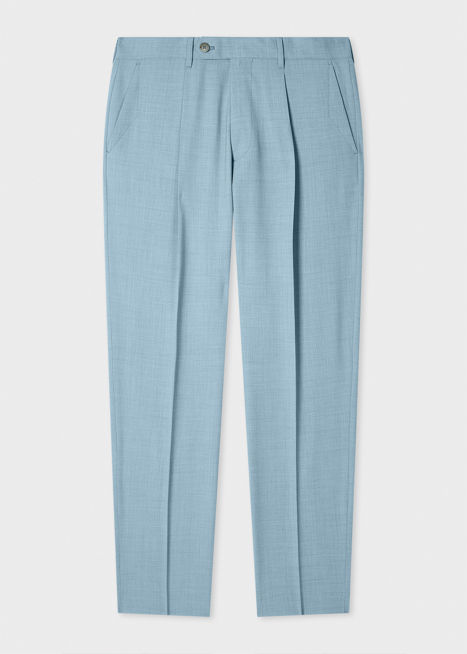 Tailored-Fit Light Blue Overdyed Marl Wool Double-Breasted Suit - 5