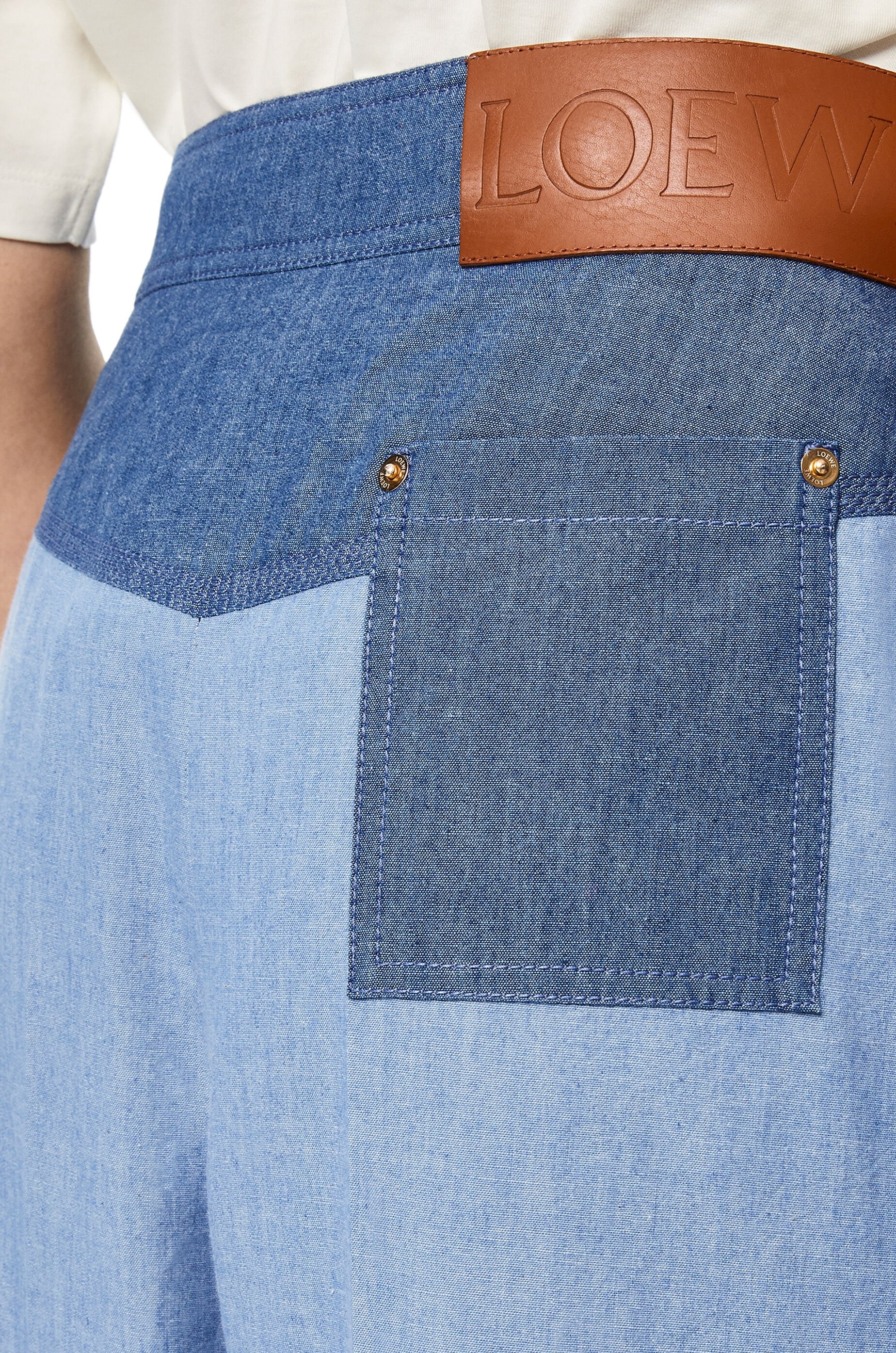 Cropped chambray balloon trousers - 2