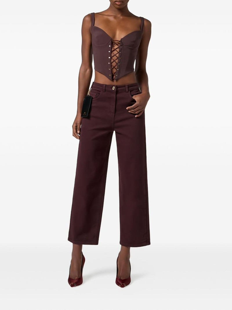 ELISABETTA FRANCHI lace-up button bustier top outlook