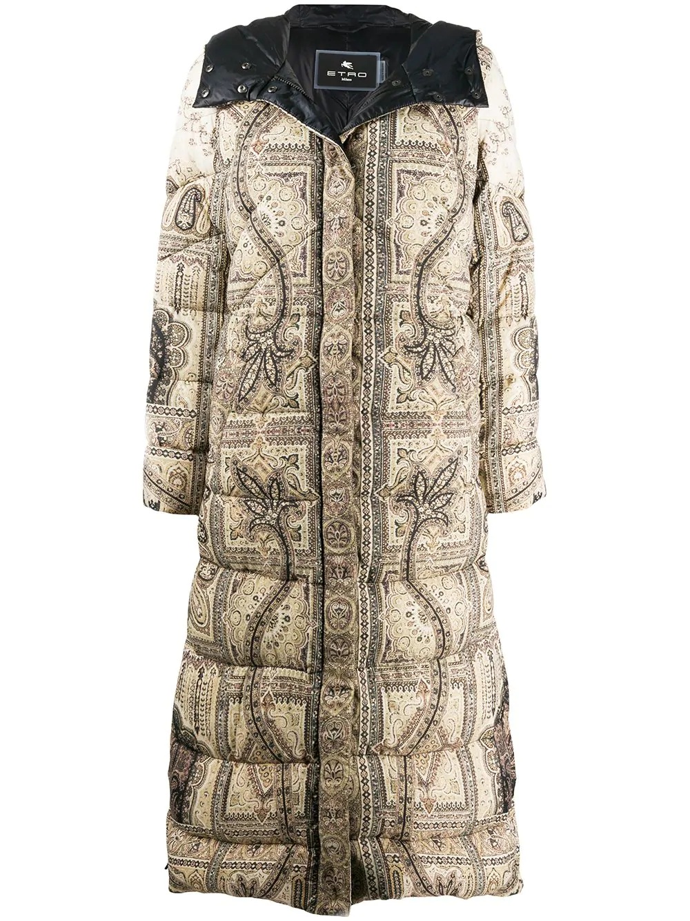 paisley print puffer coat - 1