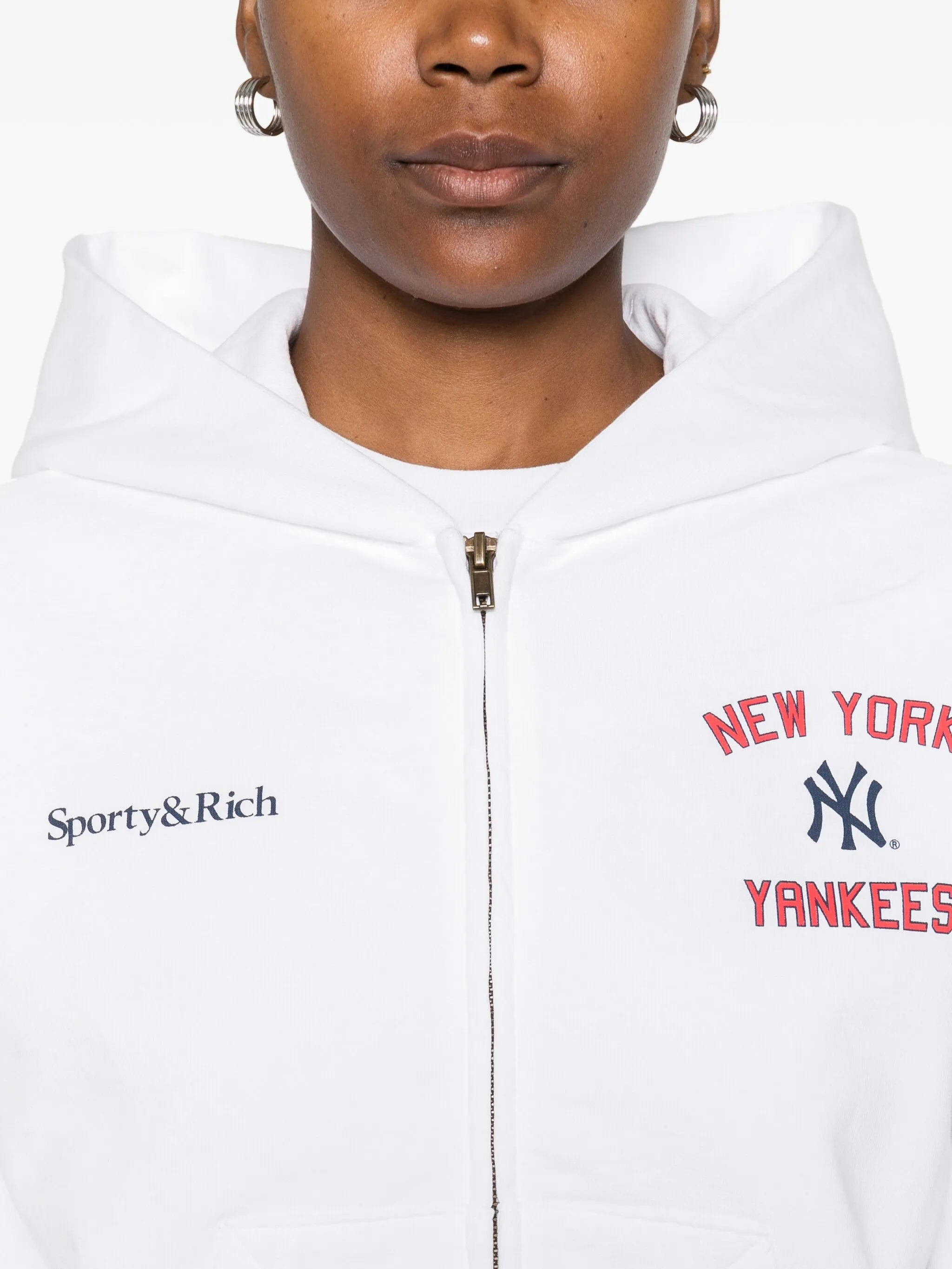 Sporty & Rich Homerun Zip-up Cropped Hoodie - 5