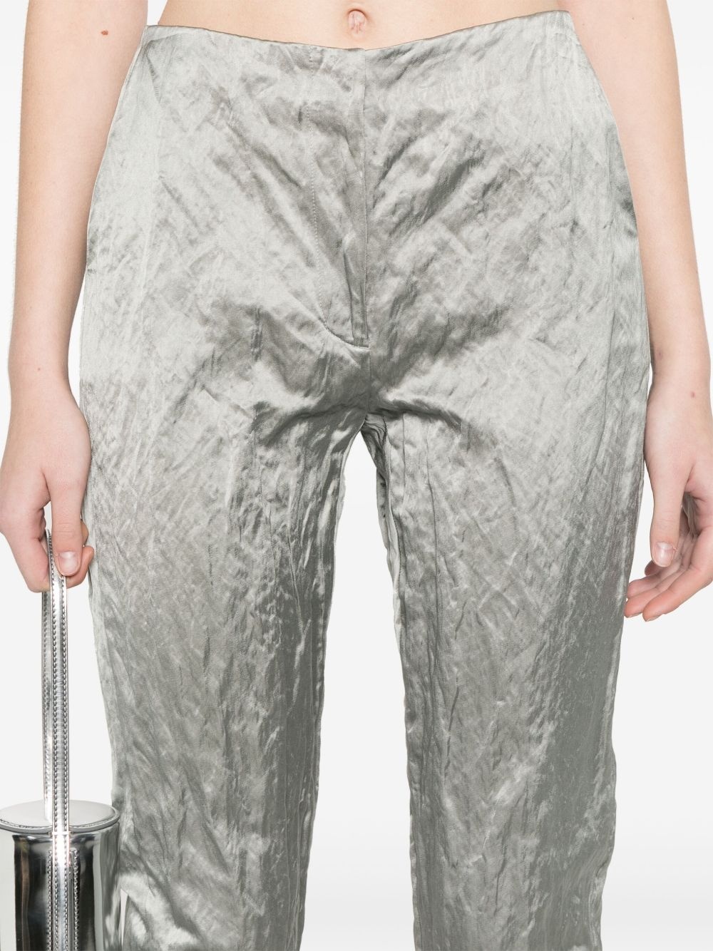 crinkled-satin trousers - 5