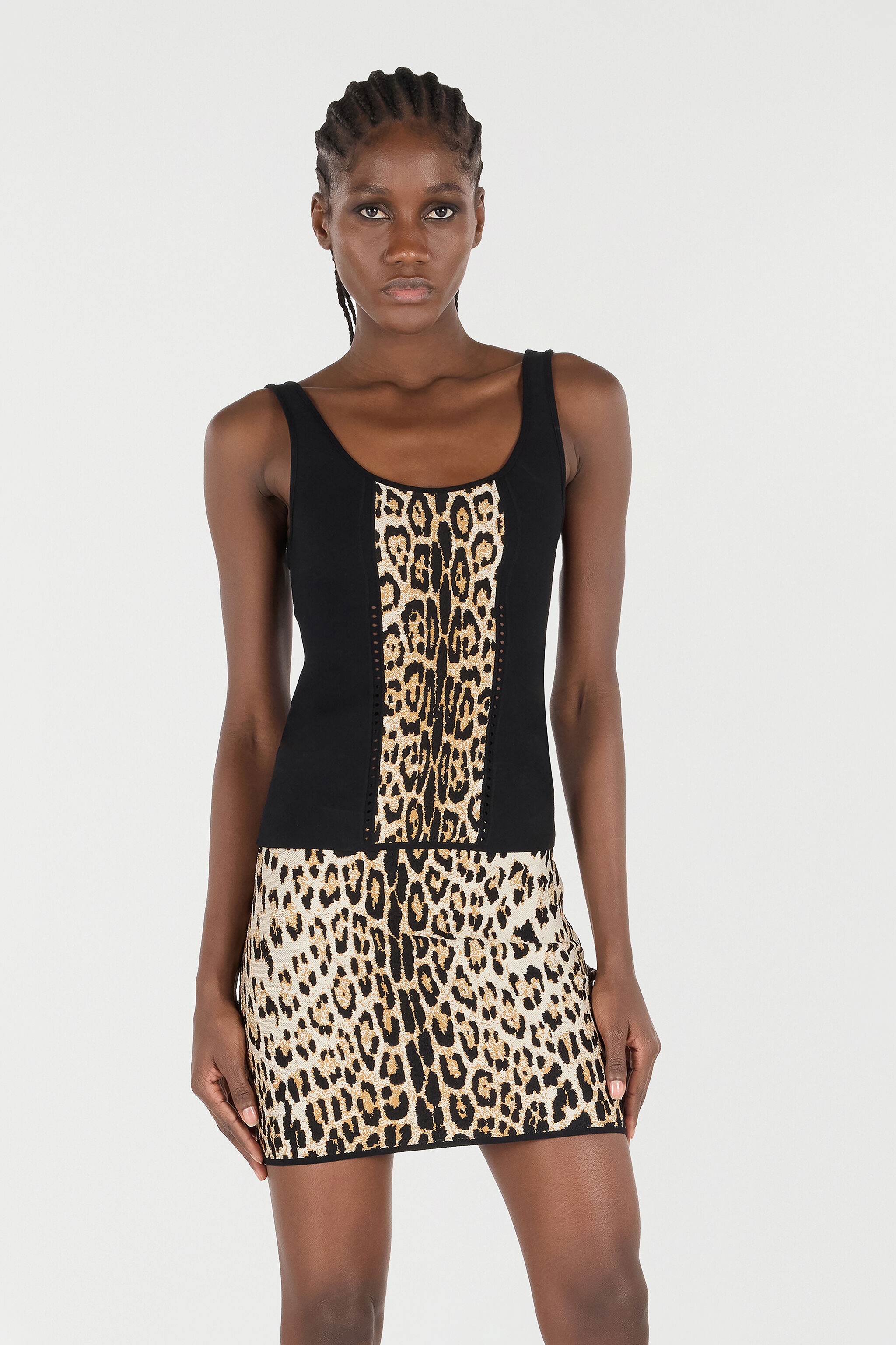 Stretch Top With Jaguar Skin Insert - 3