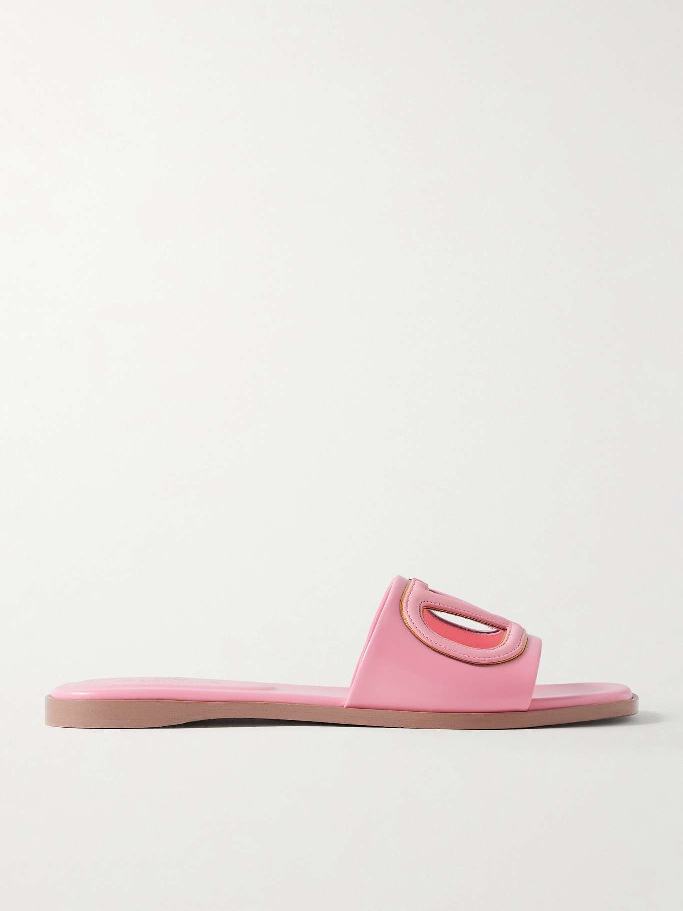 VLOGO cutout leather slides - 1