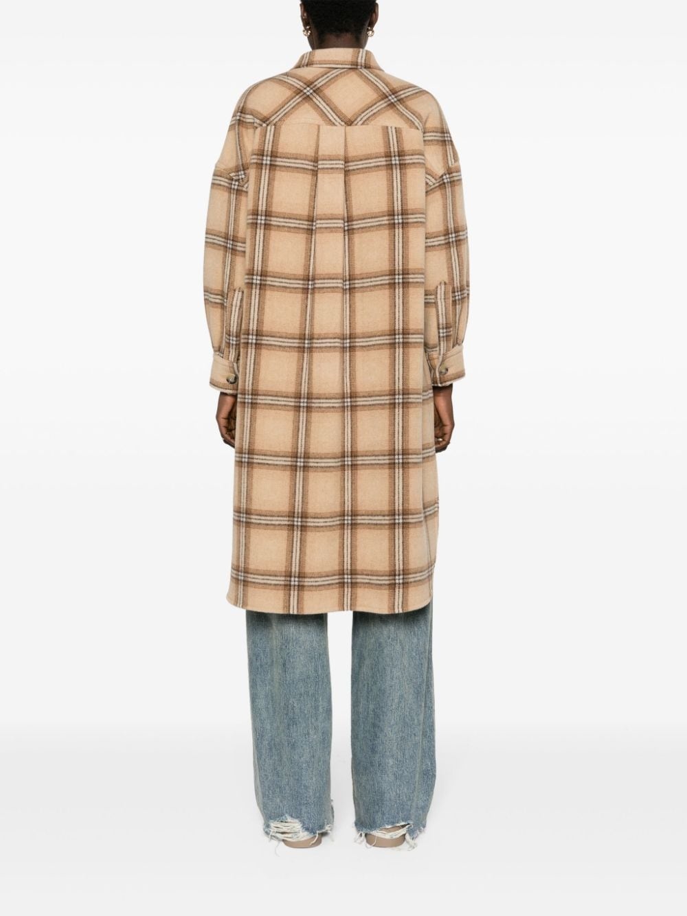 Fontizia check-pattern midi coat - 4