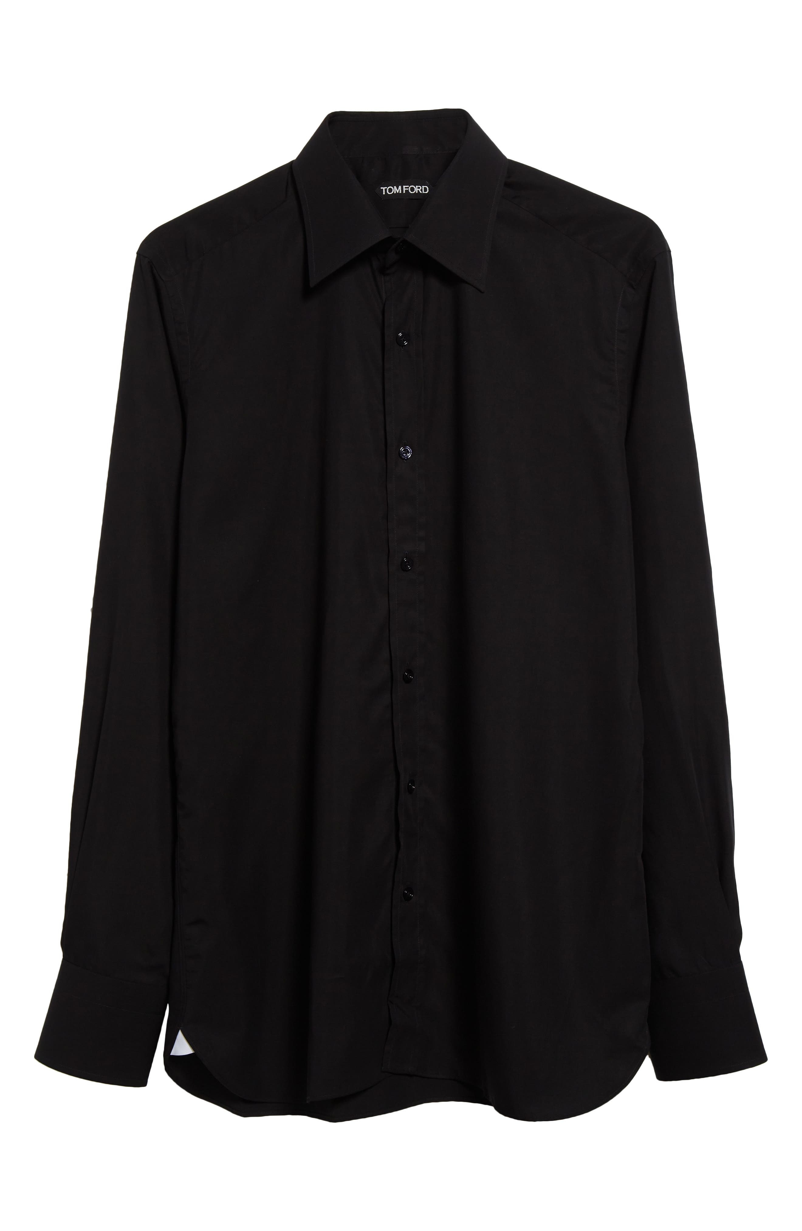 TOM FORD Fluid Parachute Slim Fit Button-Up Shirt in Lb999 Black at Nordstrom - 5