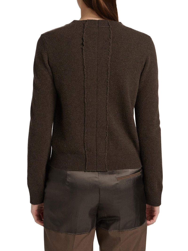 Women's V-Neck Wool-Blend Sweater - Brown 5
