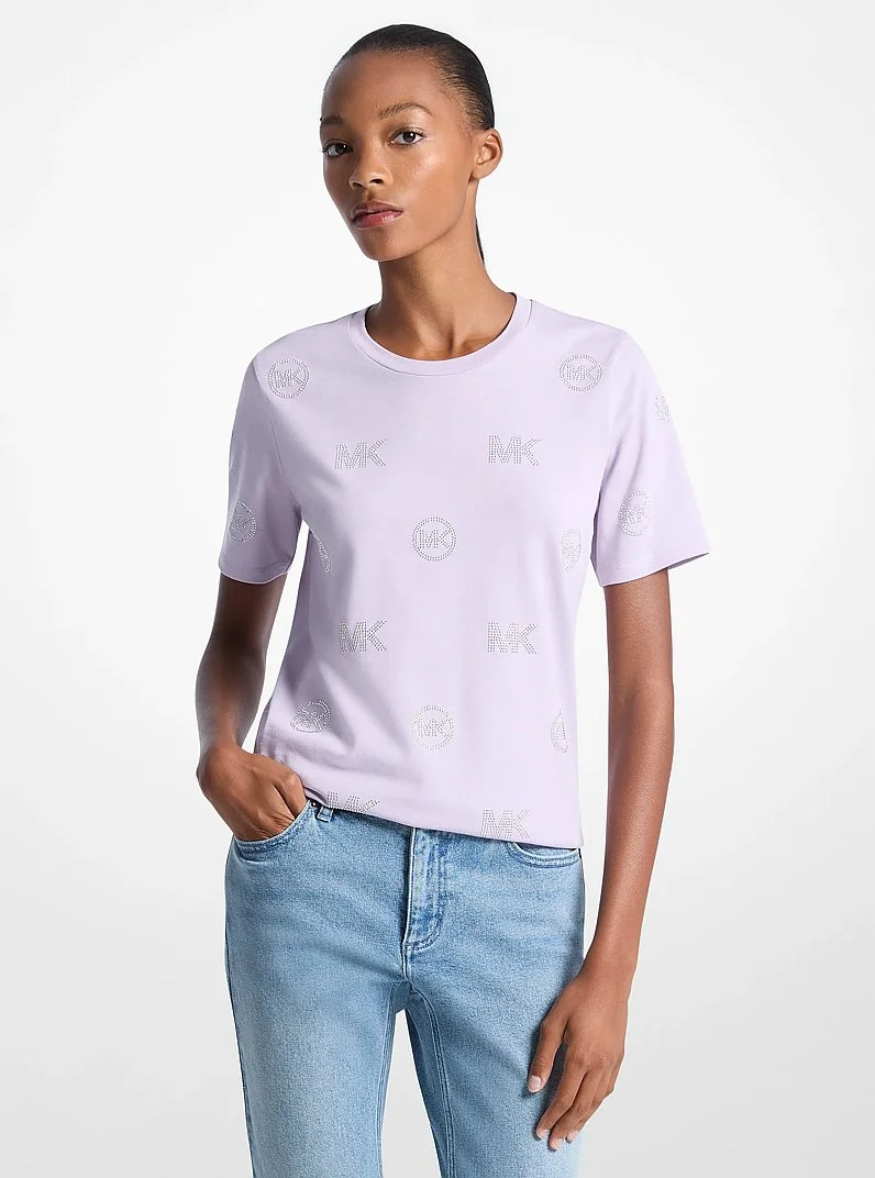 Embellished Logo Cotton T-Shirt - 1