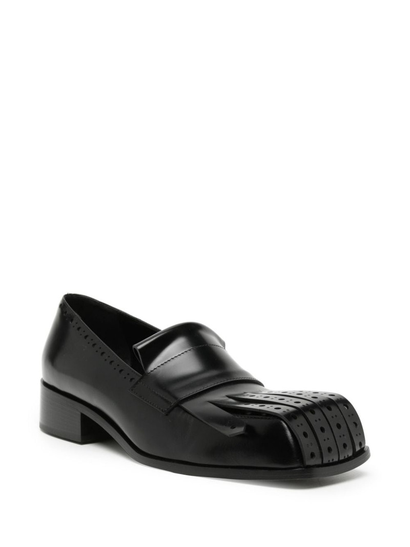 Raf Simons fringe-toe leather loafers outlook