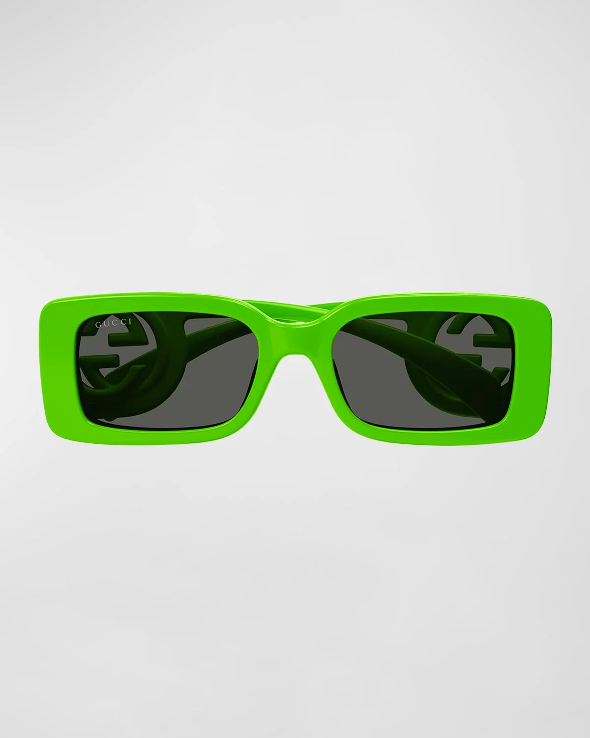 Monochrome GG Rectangle Acetate Sunglasses - 1