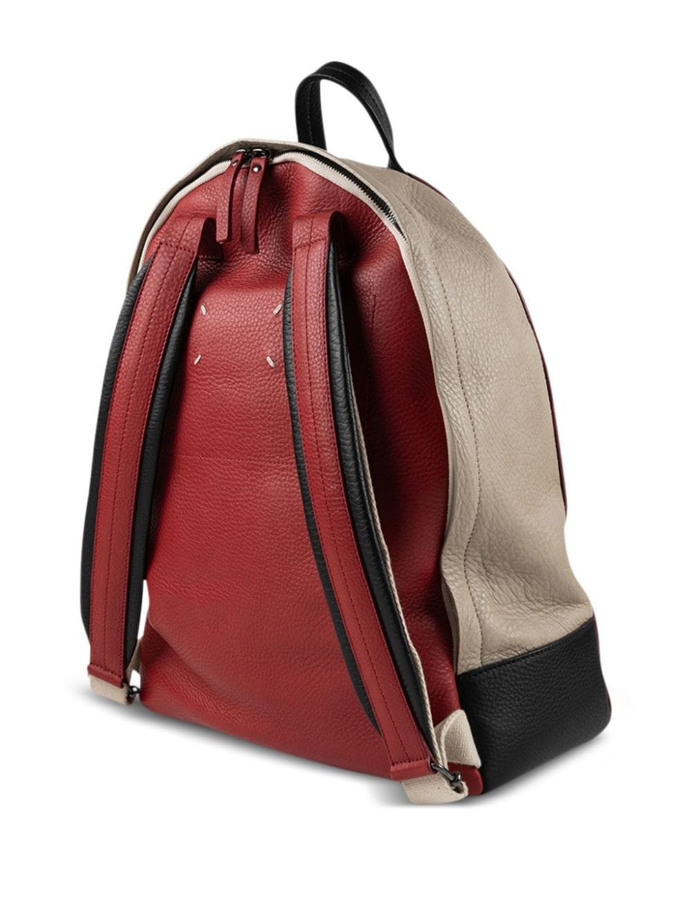 colour-block leather backpack - 2