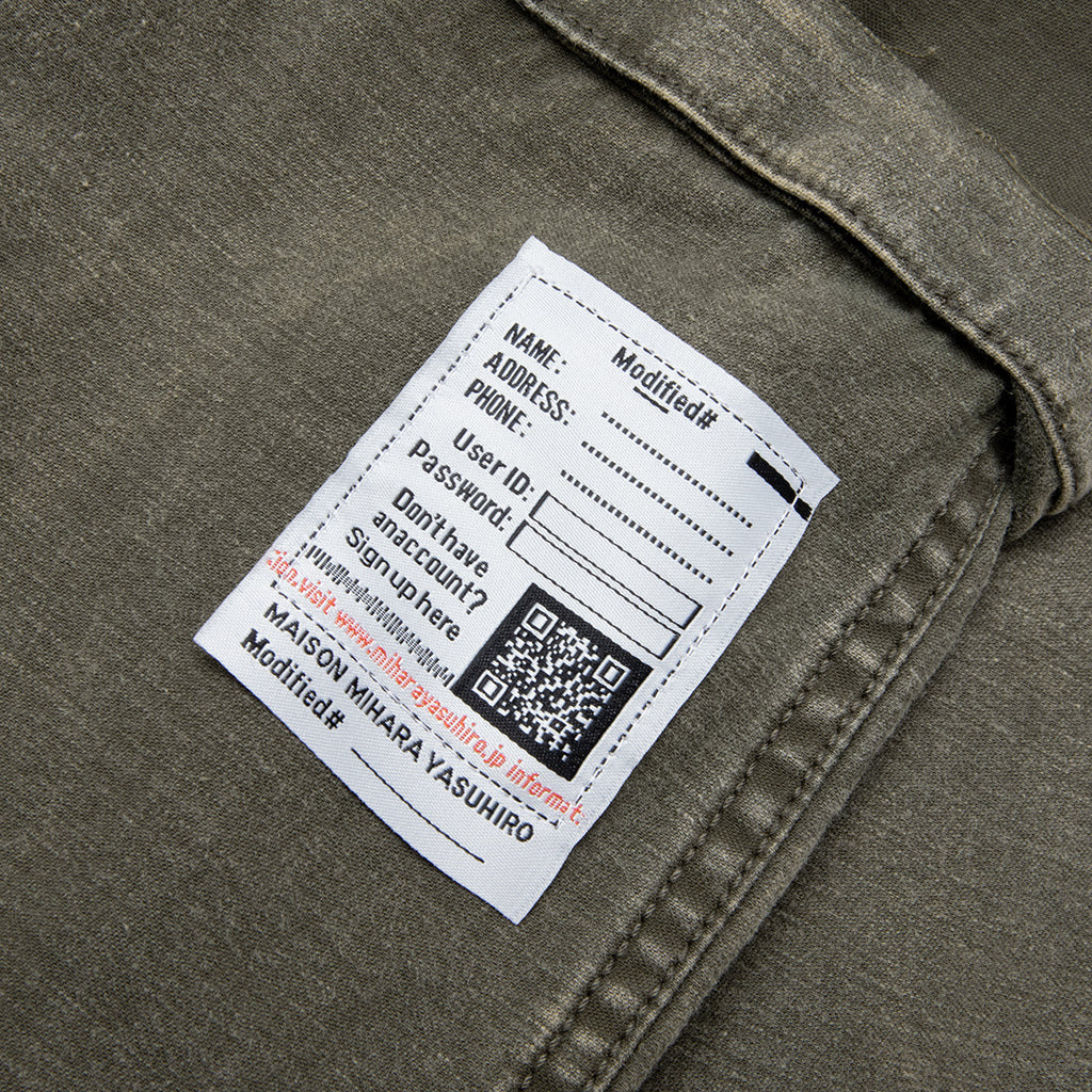 COTTON SATIN CARGO TROUSERS - DARK GREEN - 4
