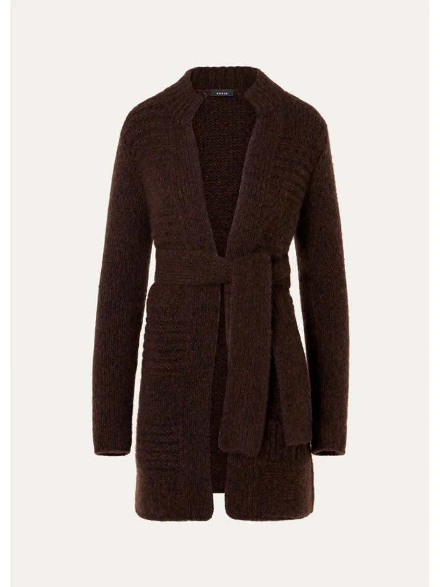 Rib Mouline Cashmere-Silk Open Cardigan - 1