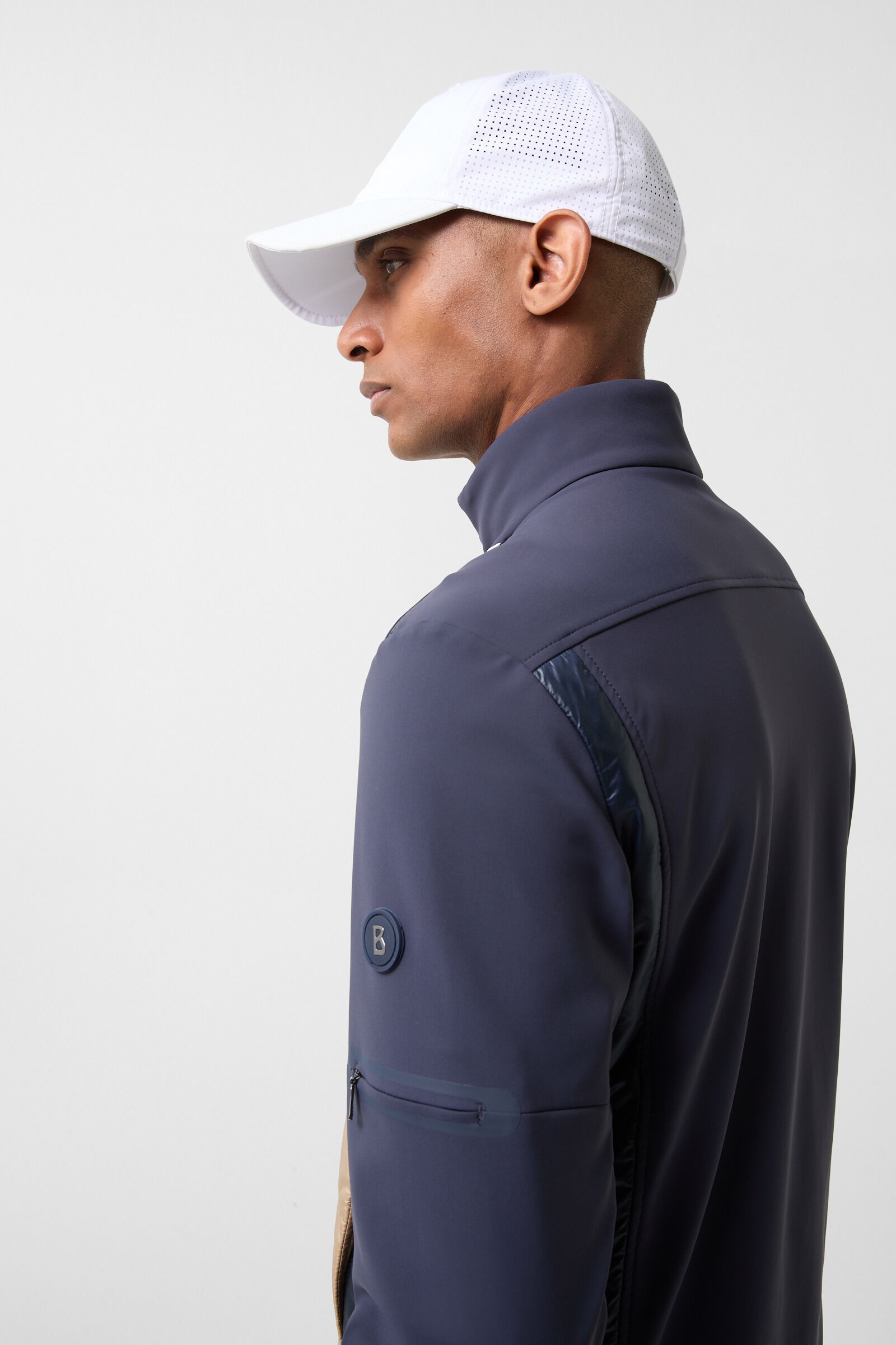 Jadon Hybrid jacket in Navy blue/Camel - 5