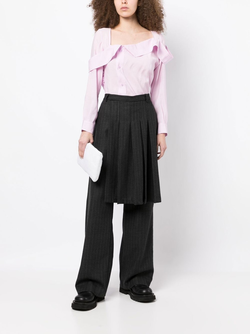 pushBUTTON asymmetric-neck button-up shirt outlook