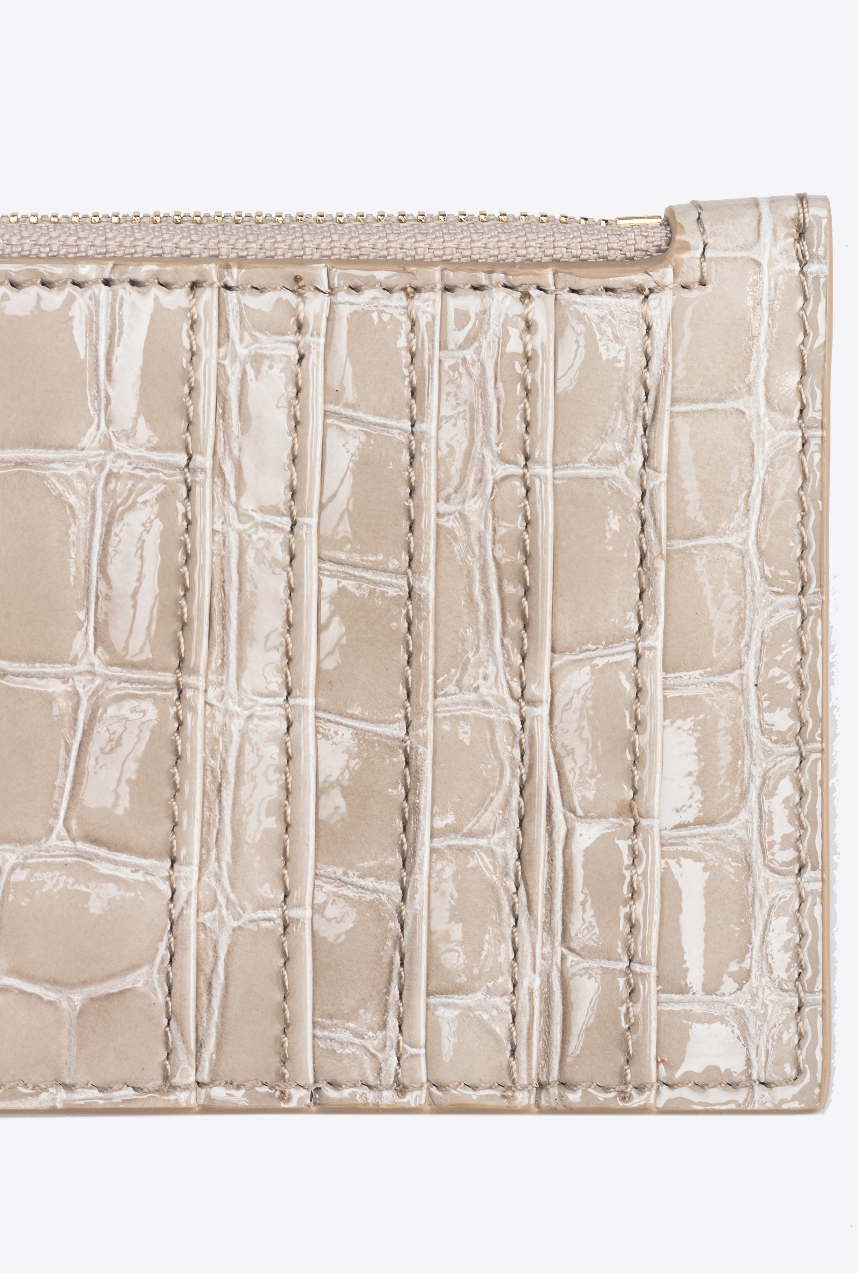PINKO GALLERIA SHINY CROC-PRINT CARD HOLDER - 4