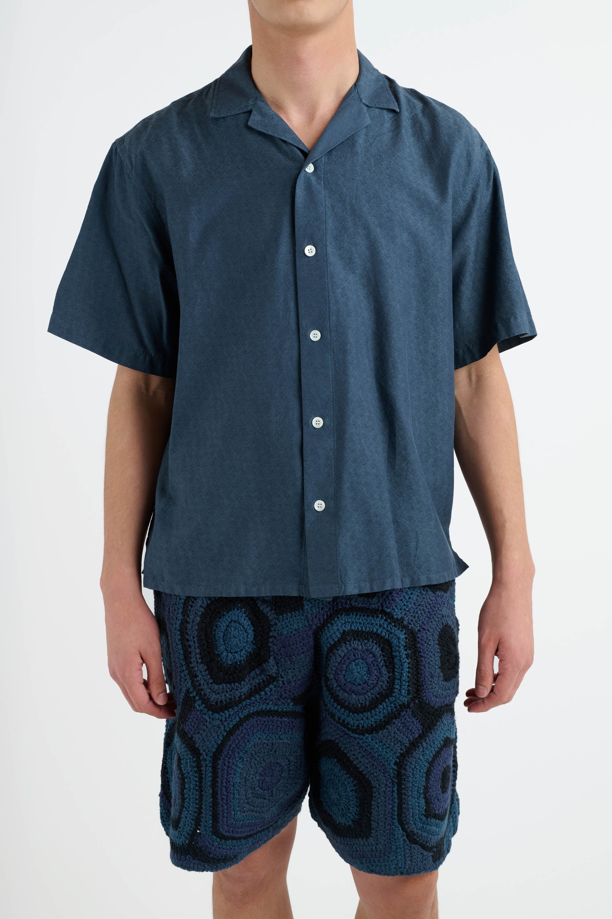 JAQUARD SILK CAMP SHIRT - 3